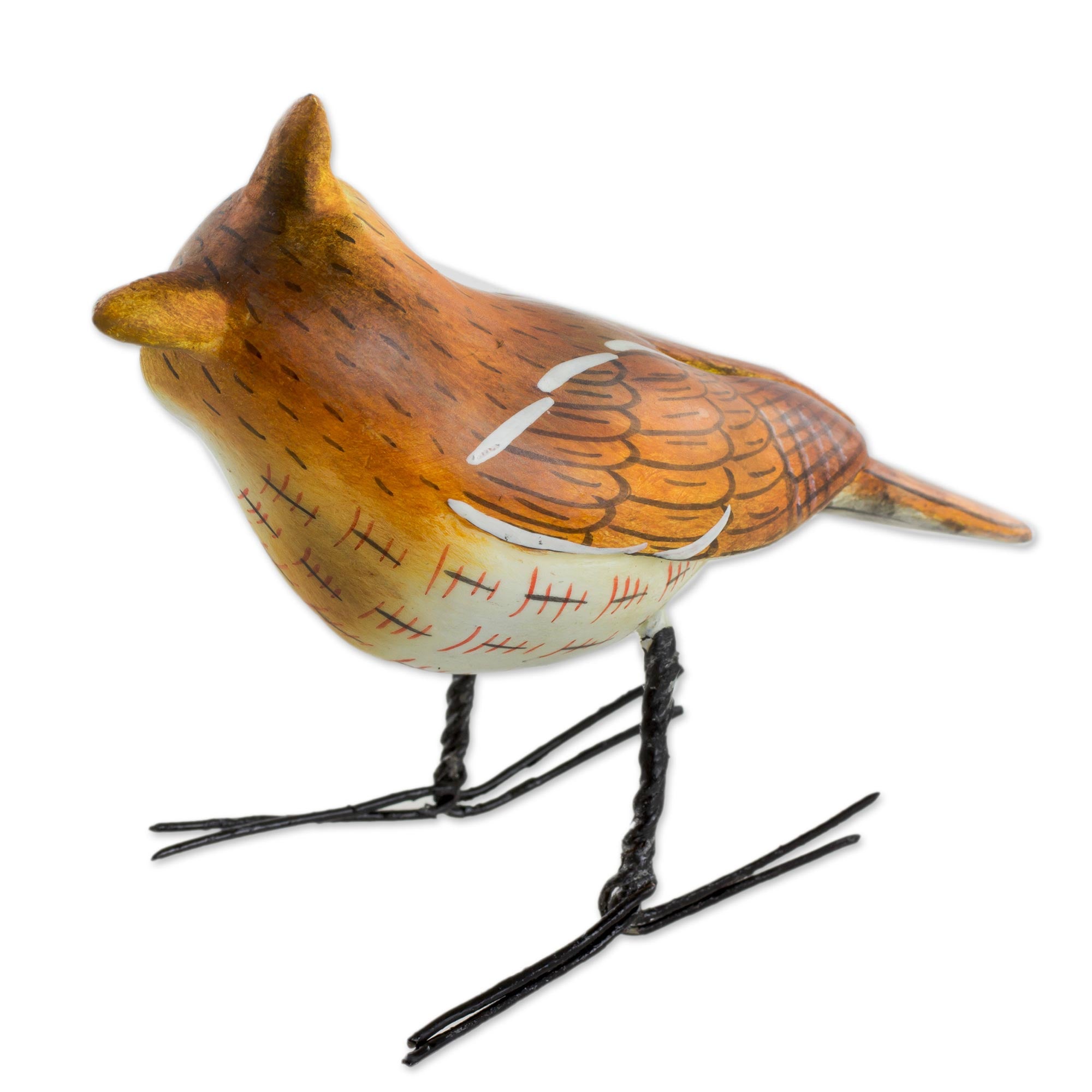 Premium Handcrafted Eastern Screech Owl Ceramic Figurine – Artisan Sculpted & Painted