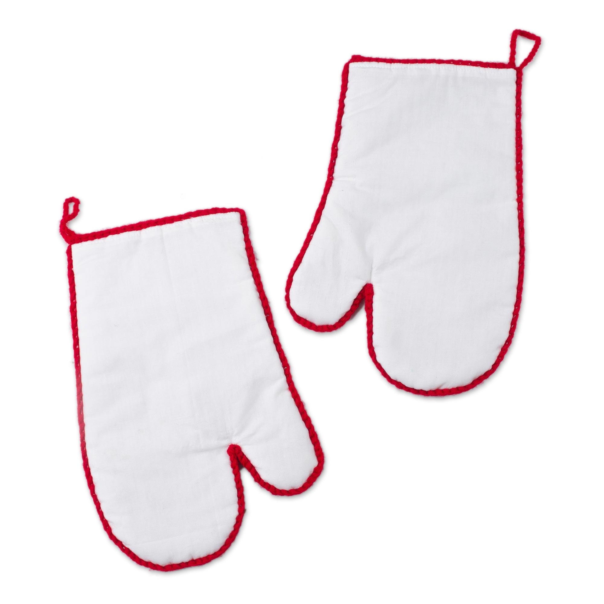 Premium Peruvian Cotton Blend Patchwork Oven Mitts - Handcrafted Decorative Pair