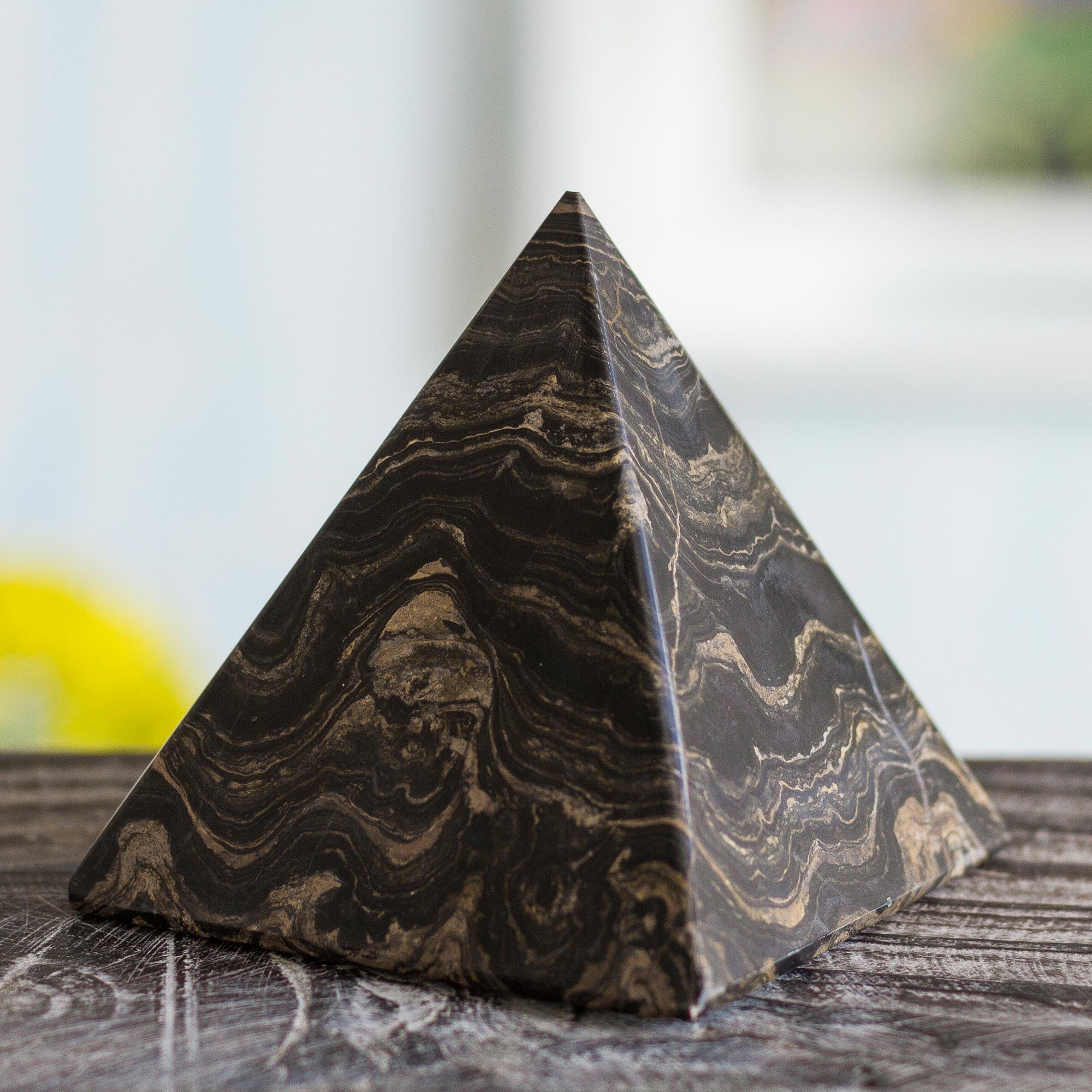 Premium Stromatolite Pyramid Sculpture - Ultimate Connection to Life's Essence