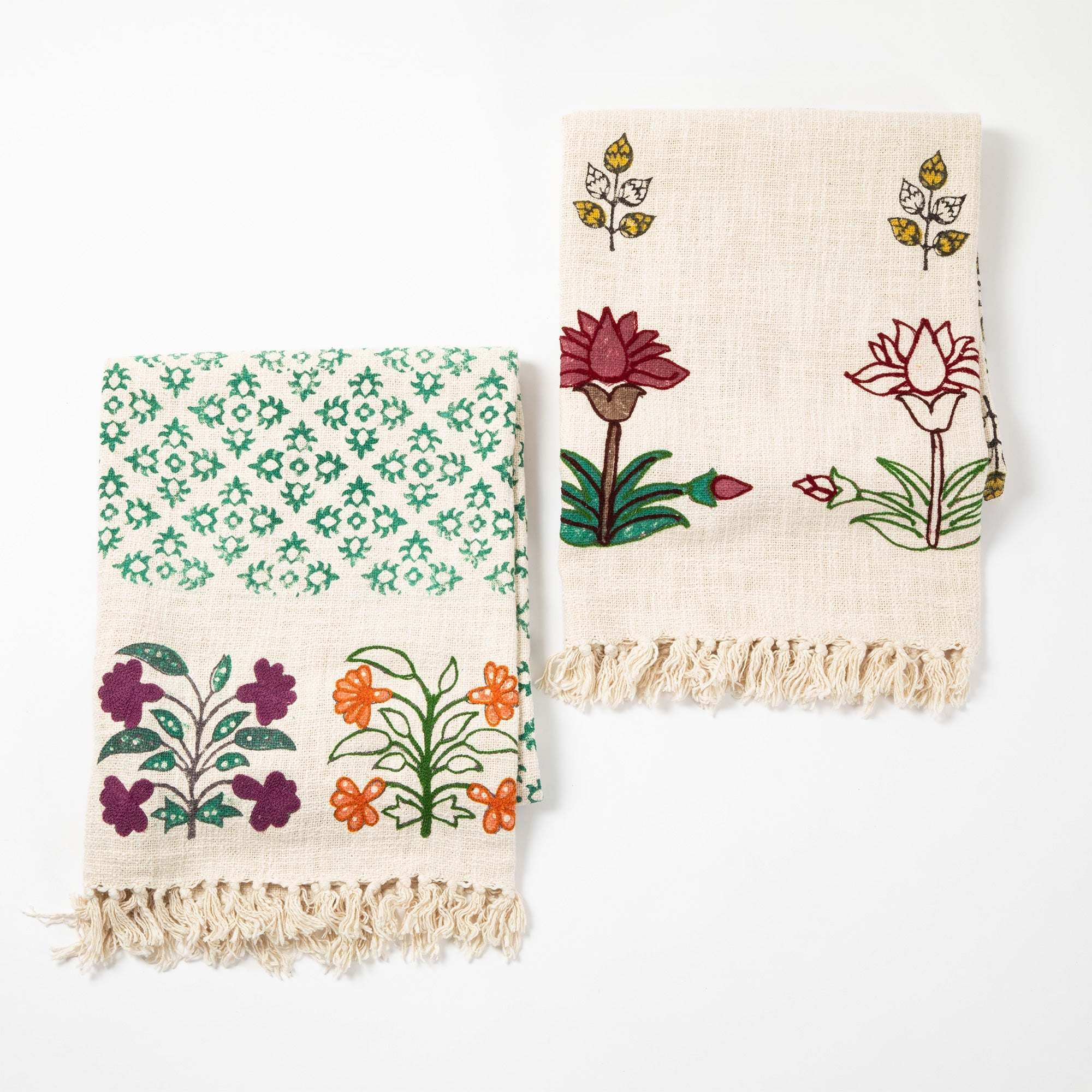 Premium Woven Floral Cotton Throw Blanket