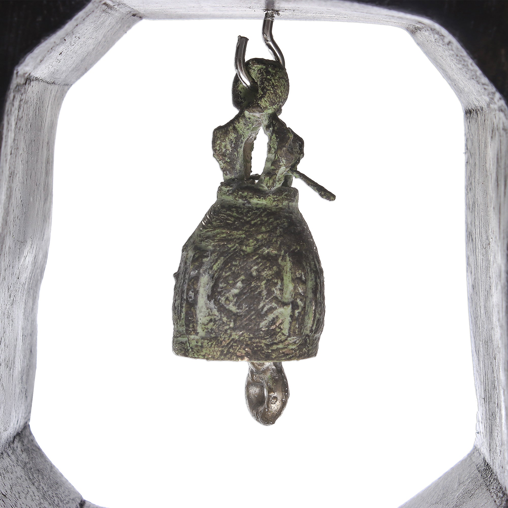 Premium Thai Mango Wood & Brass Bell - Handcrafted Temple-Inspired Decor