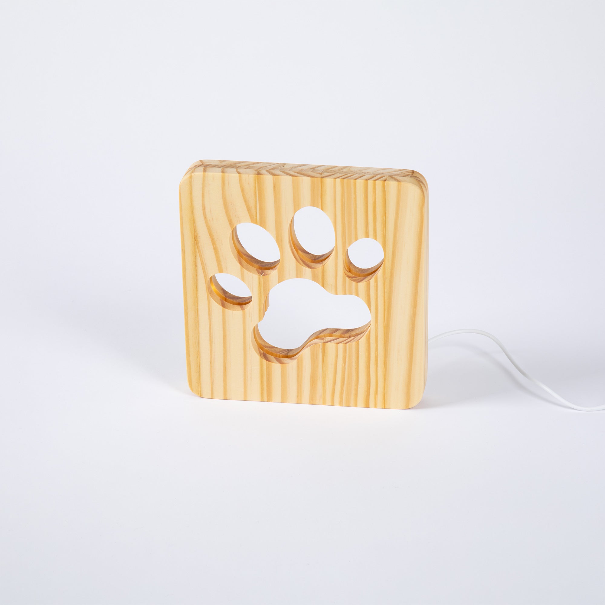 Premium Pine Wood Paw Print Table Lamp - Ultimate Cozy Glow