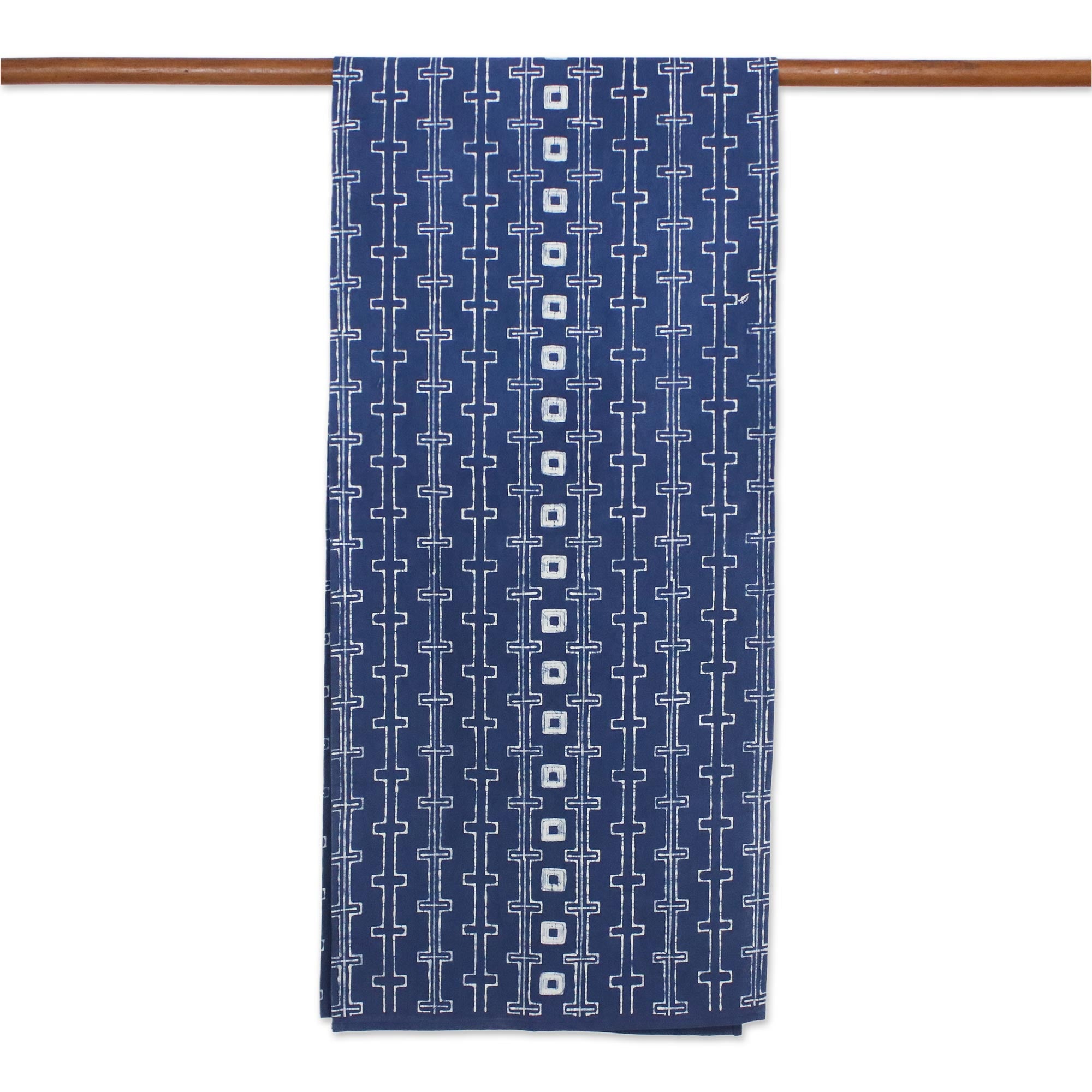 Premium Handcrafted Indigo & White Cotton Batik Table Runner - Ultimate Home Decor Upgrade