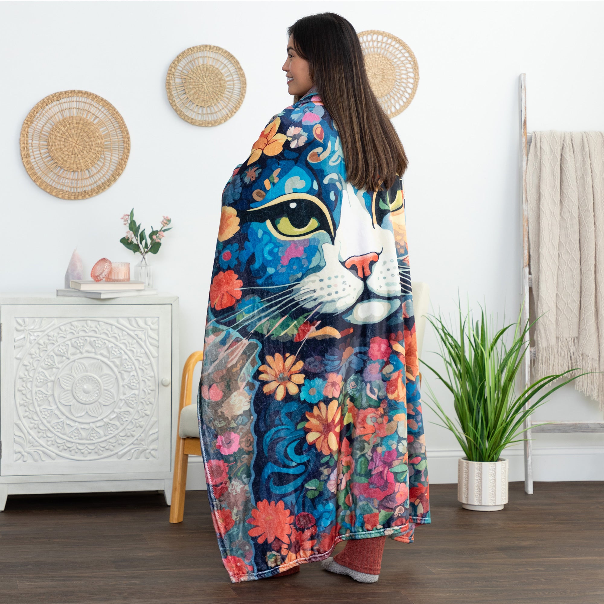 Premium Bohemian Cat Throw Blanket - Ultimate Comfort for Cat Lovers