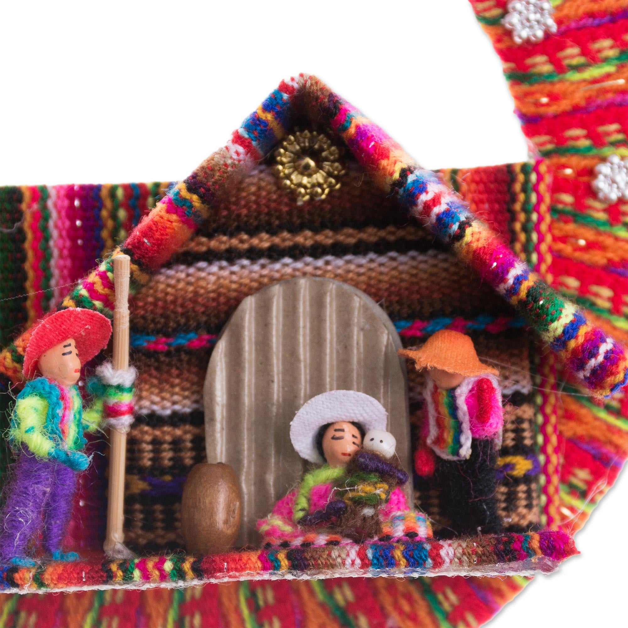 Premium Handcrafted Andes Nativity Ornament - Unique Peruvian Fabric Art