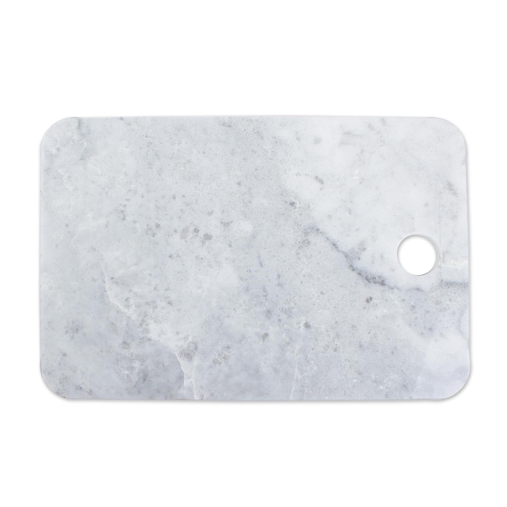 Premium White & Grey Marble Cutting Board - Handcrafted in Mexico
