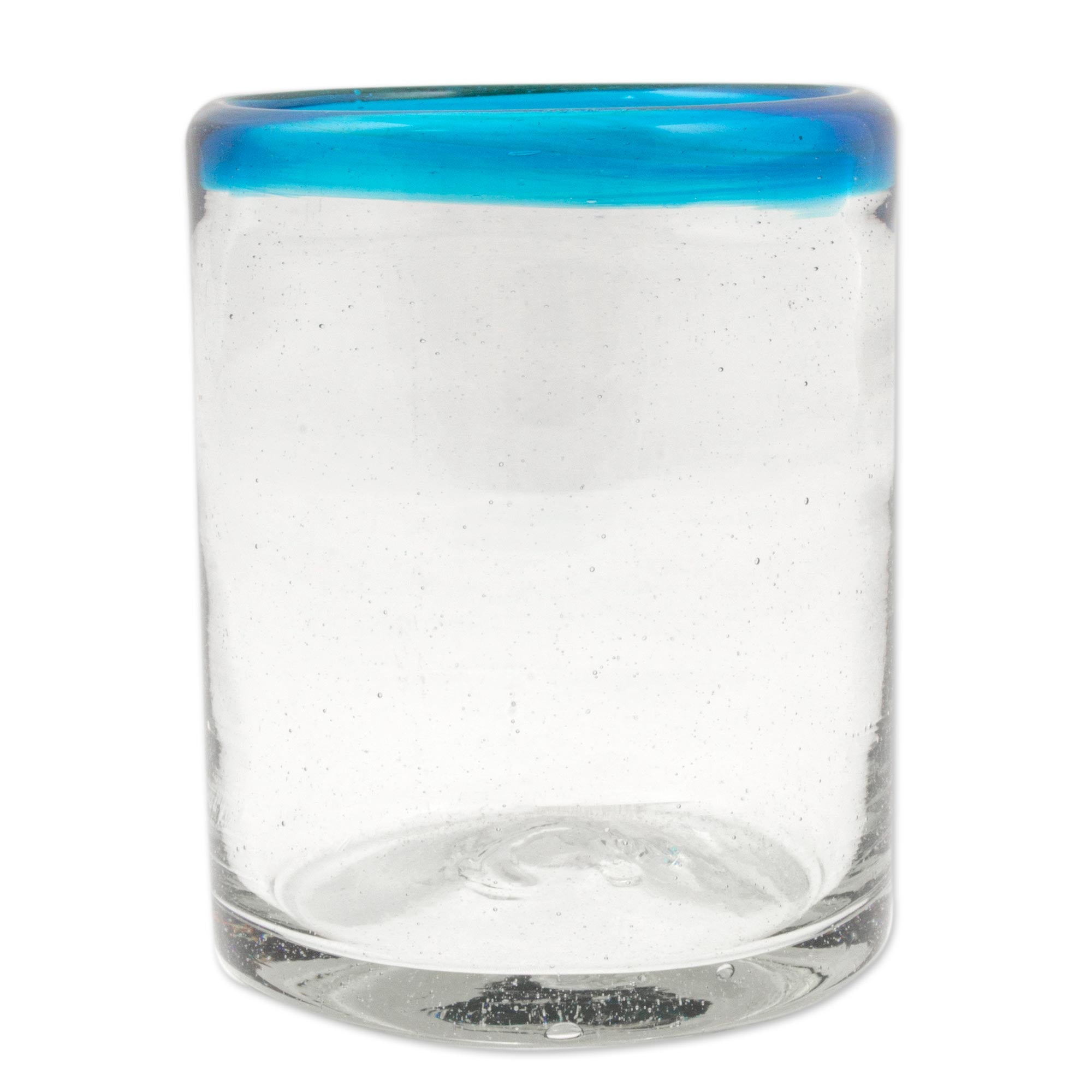 Premium Aquamarine Kiss Set of 6 Eco-Friendly Hand Blown Juice Glasses