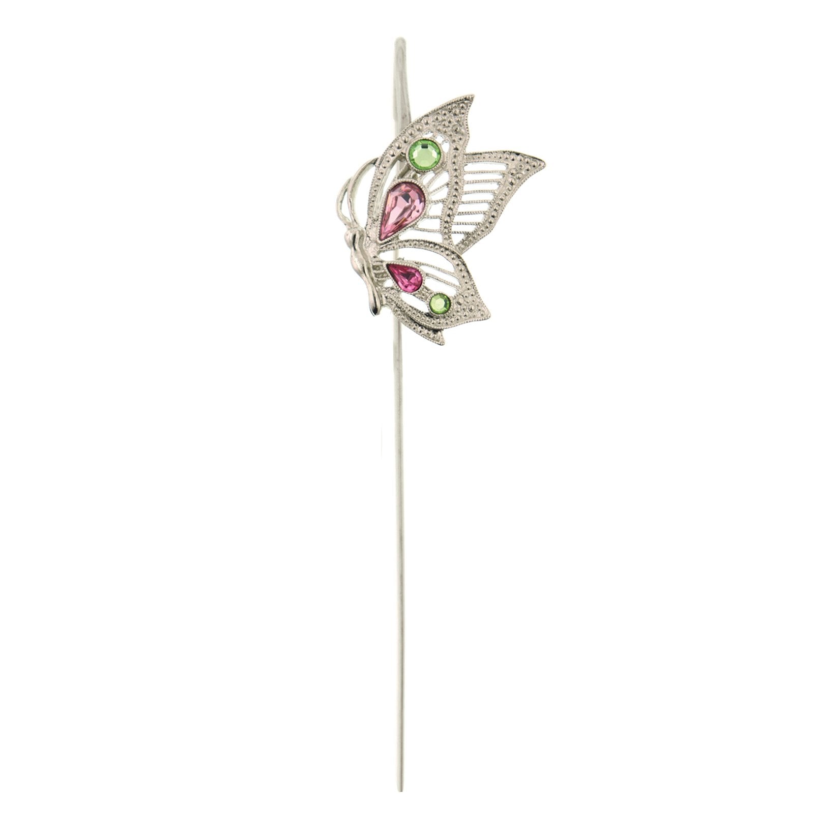 Premium Silver-Tone Crystal Butterfly Bookmark - Elegant Gift for Book Lovers