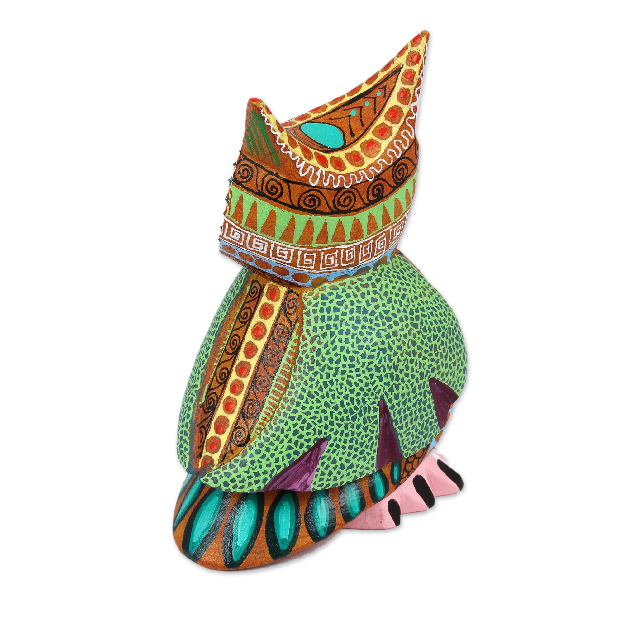 Premium Hand-Carved Copal Wood Owl Alebrije Sculpture - Authentic Mexican Art