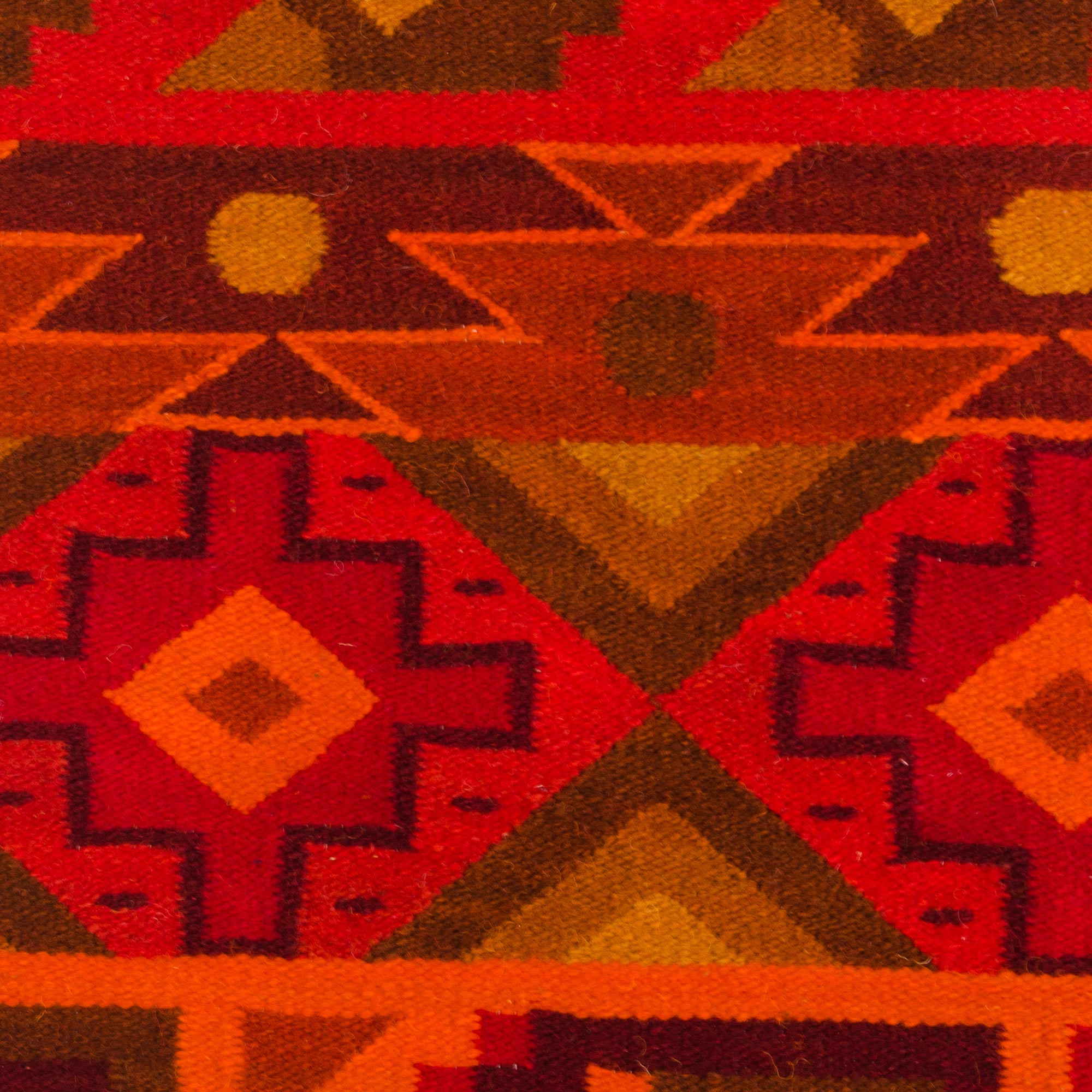 Premium Inca Warmth Peruvian Wool Tapestry - Geometric Wall Art