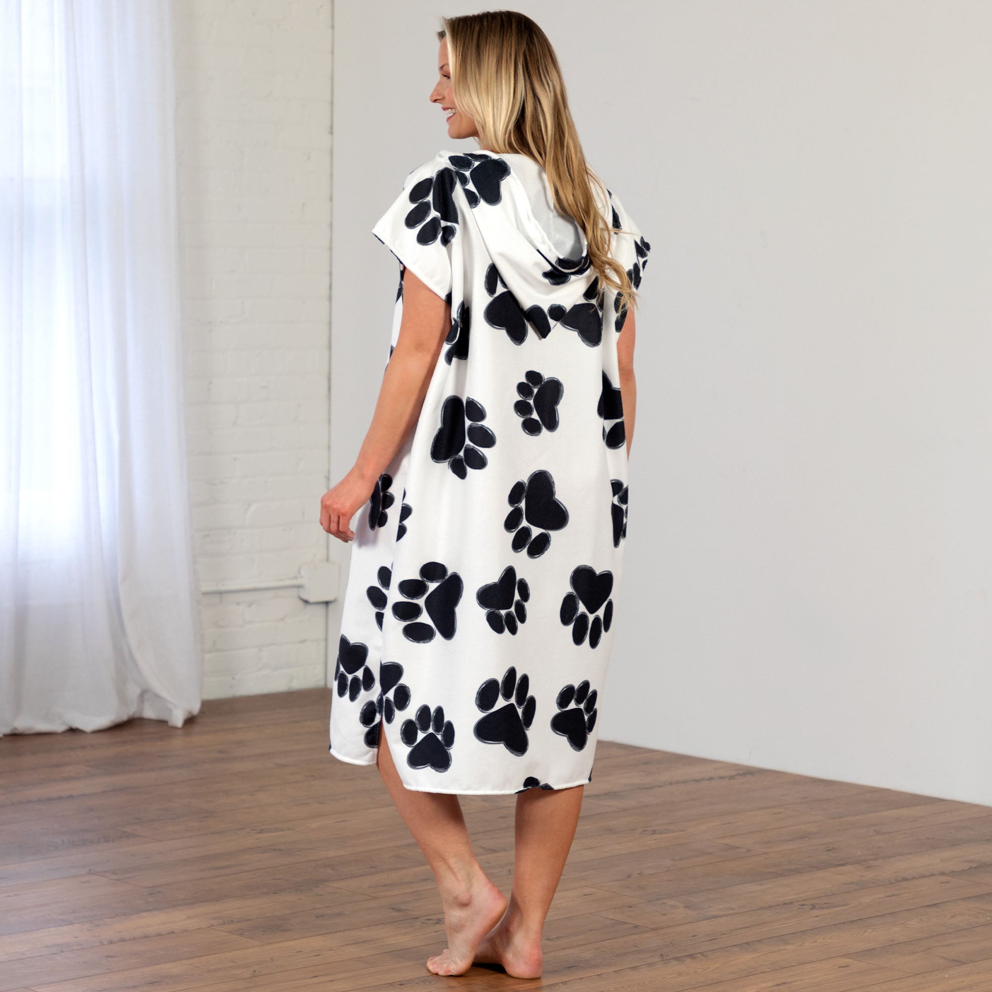 Ultimate Paw Print Beach Towel Poncho - Premium Hooded Towel