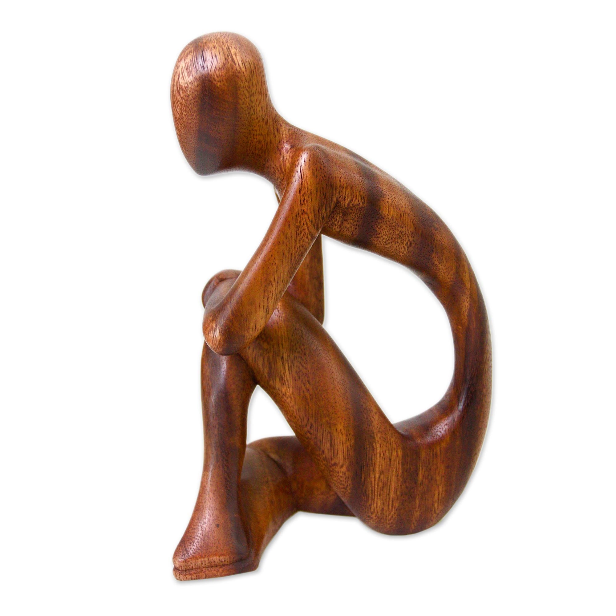 Premium Contemplative Wood Sculpture by Made Wirata