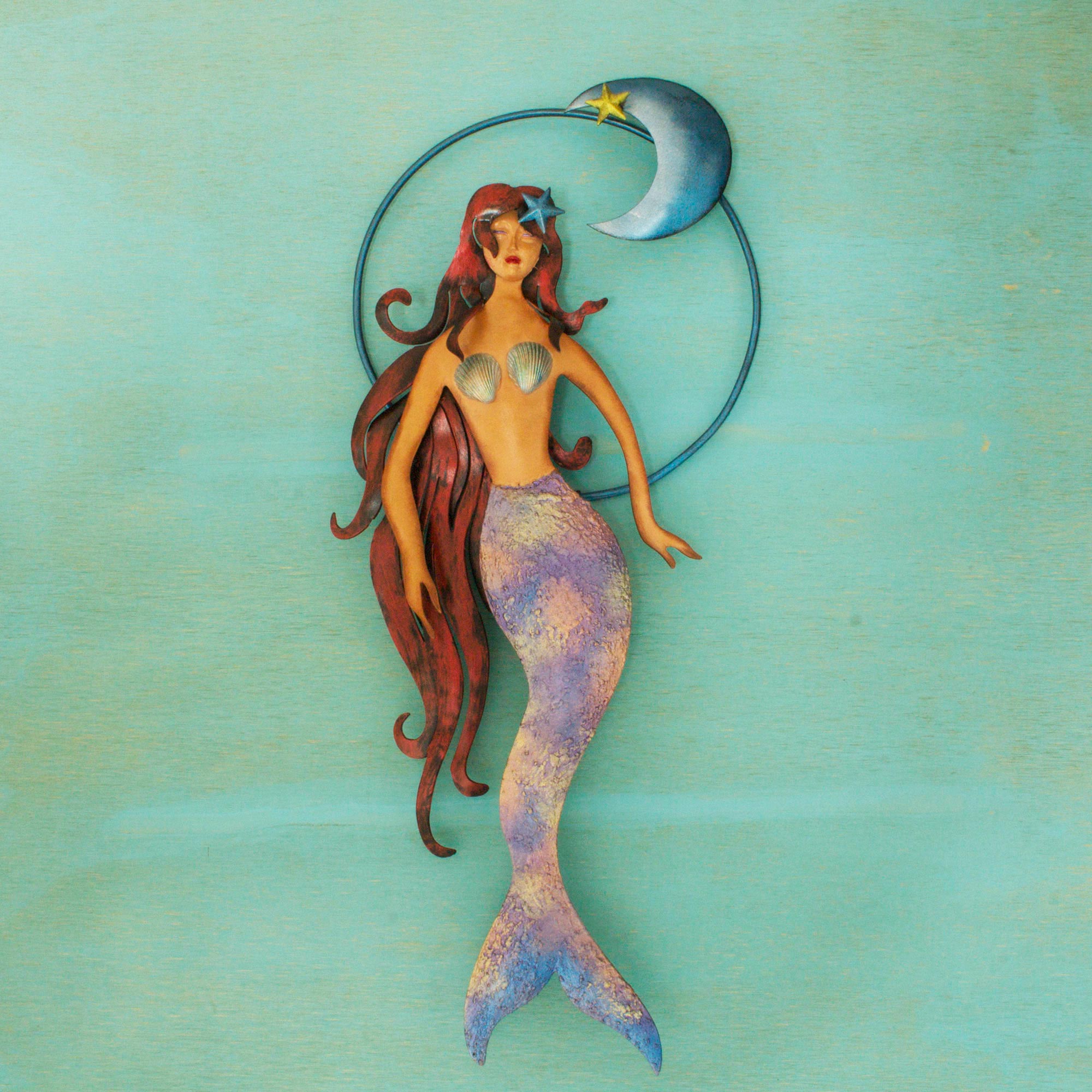 Premium Mexican Mermaid Wall Sculpture – Handcrafted Iron Art
