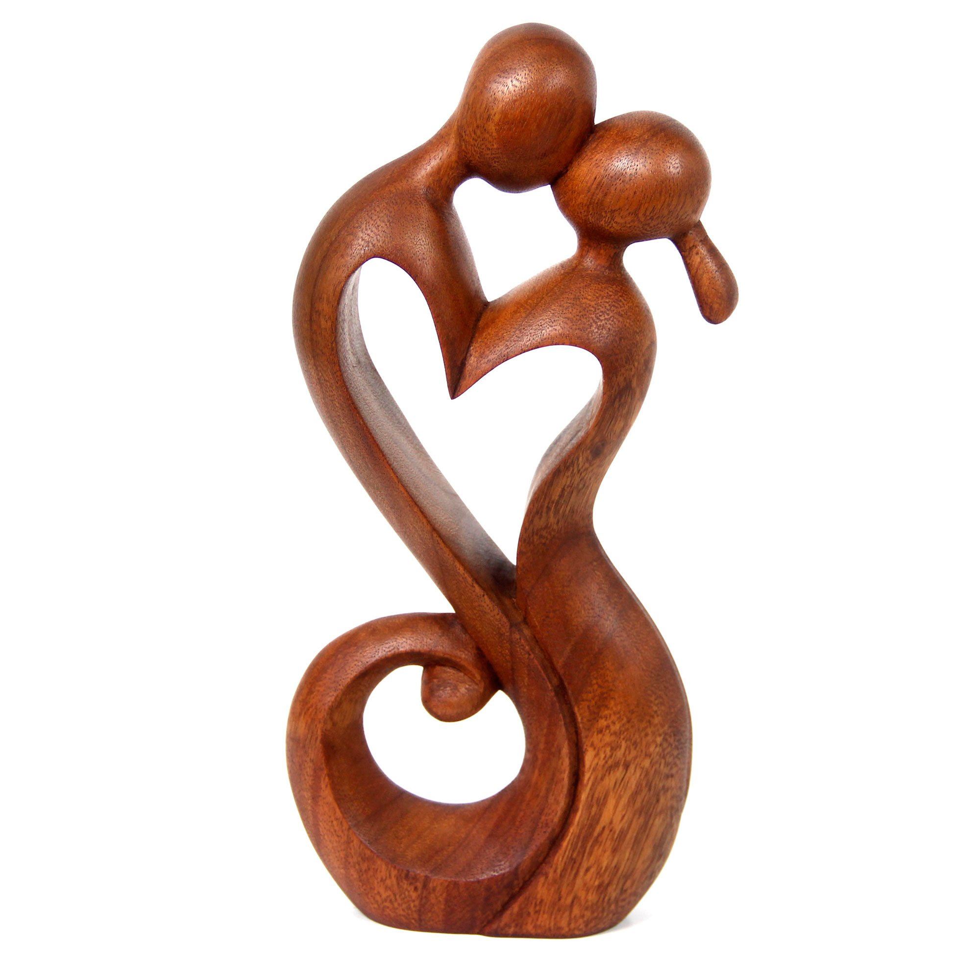 Premium Everlasting Kiss Suar Wood Sculpture - Handcrafted Art