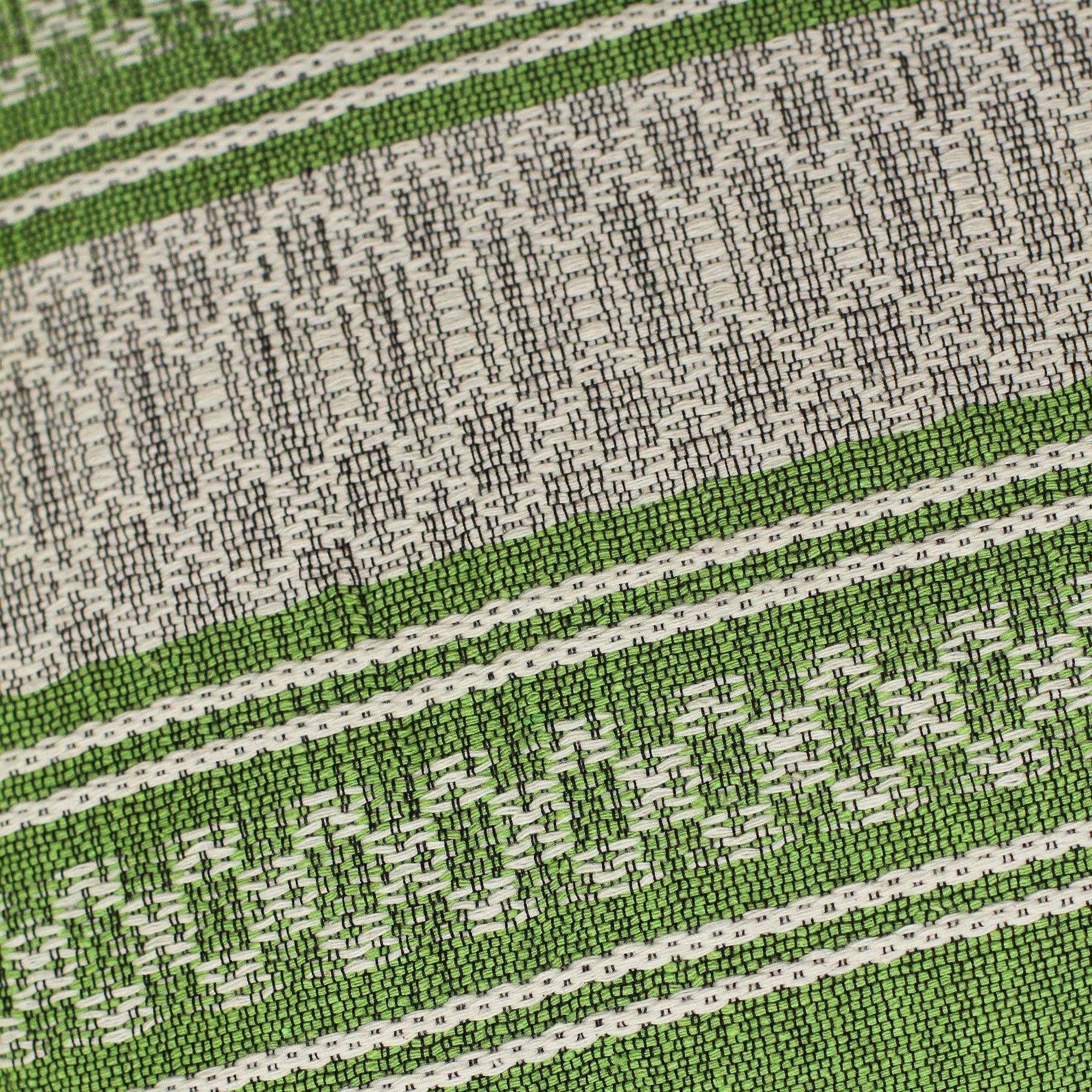 Premium Handwoven Lime Cotton Cushion Cover - Mexican Artisan Craft