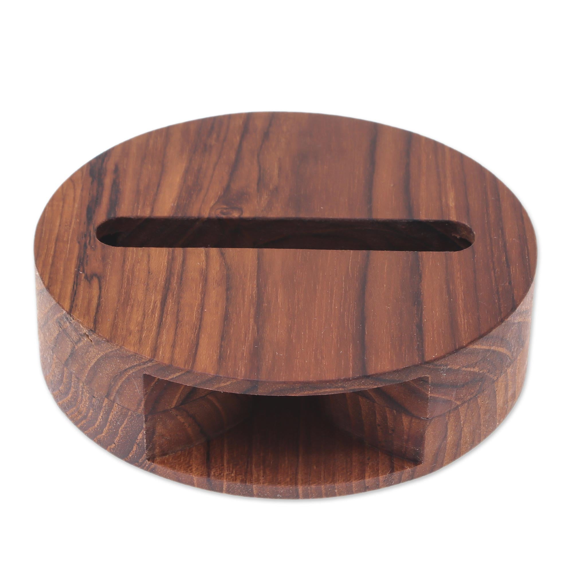 Premium Round Teak Wood Phone Amplifier – Handcrafted in Thailand