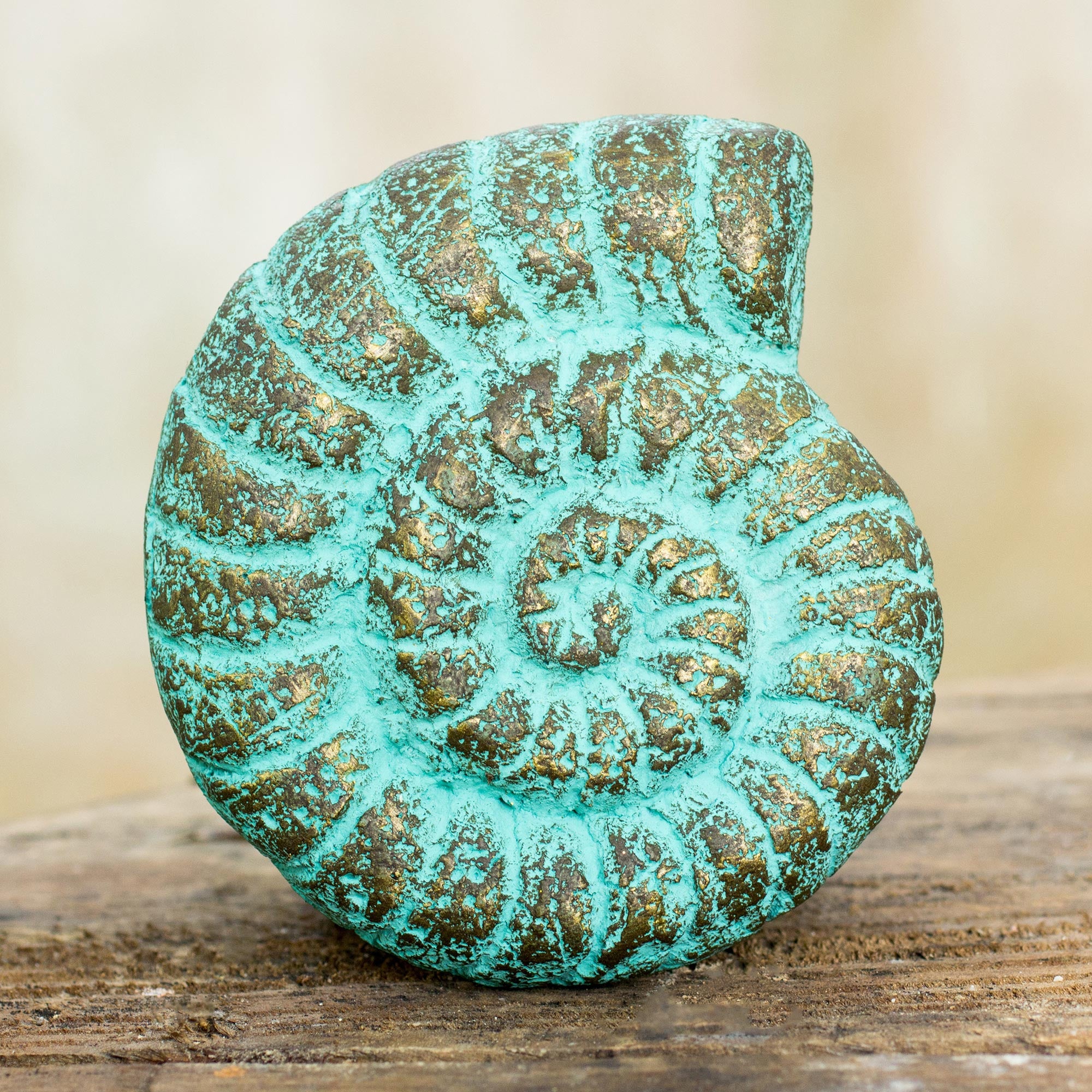 Premium Fossilized Nautilus Wall Art - Handmade Eco-Friendly Sculpture