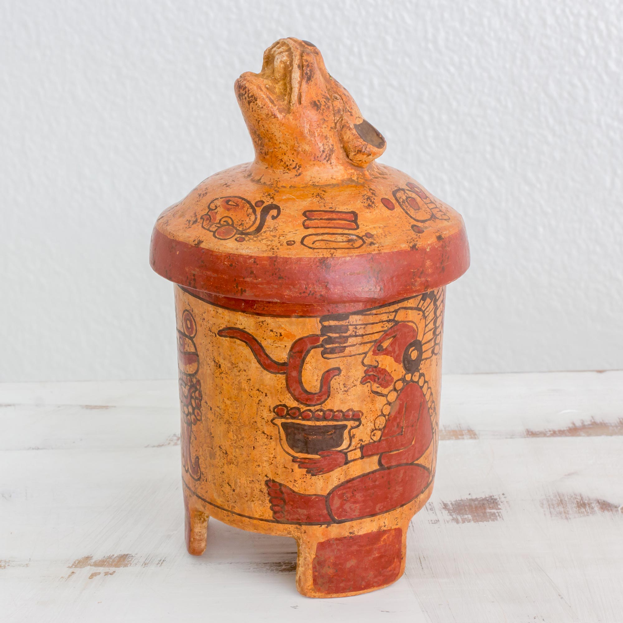 Premium Pibil Jaguar Ceramic Vessel - Ancient Maya Artistry