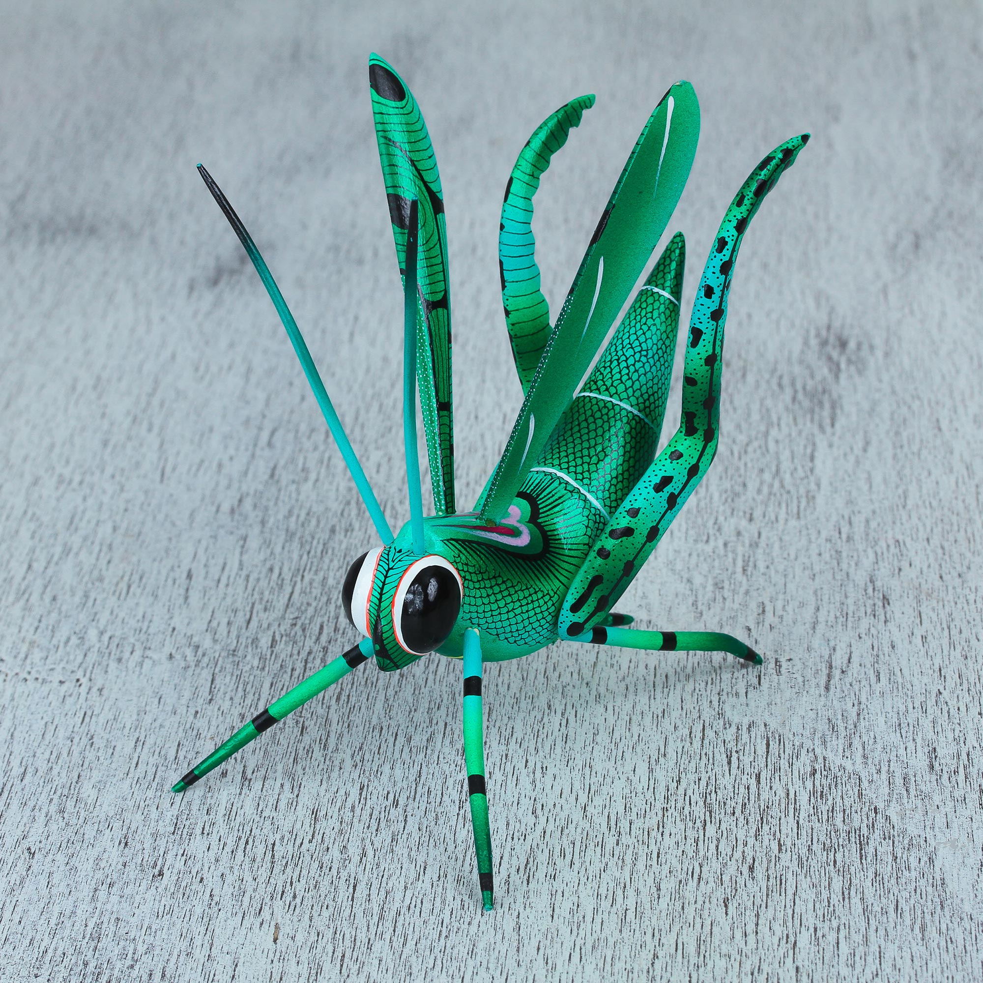 Premium Handcrafted Copal Wood Cricket Alebrije – Authentic Mexican Art