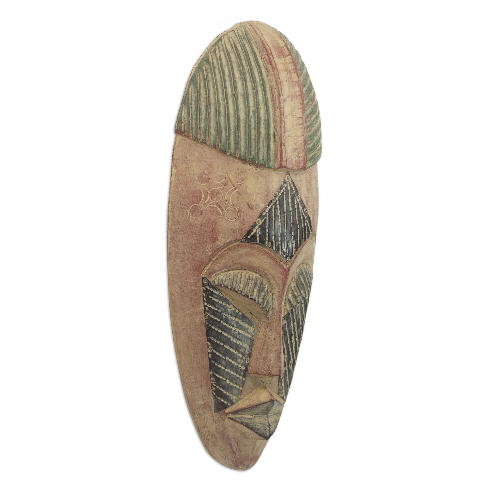 Premium Edem Ewe Wood Mask - Handcrafted Artisan Masterpiece