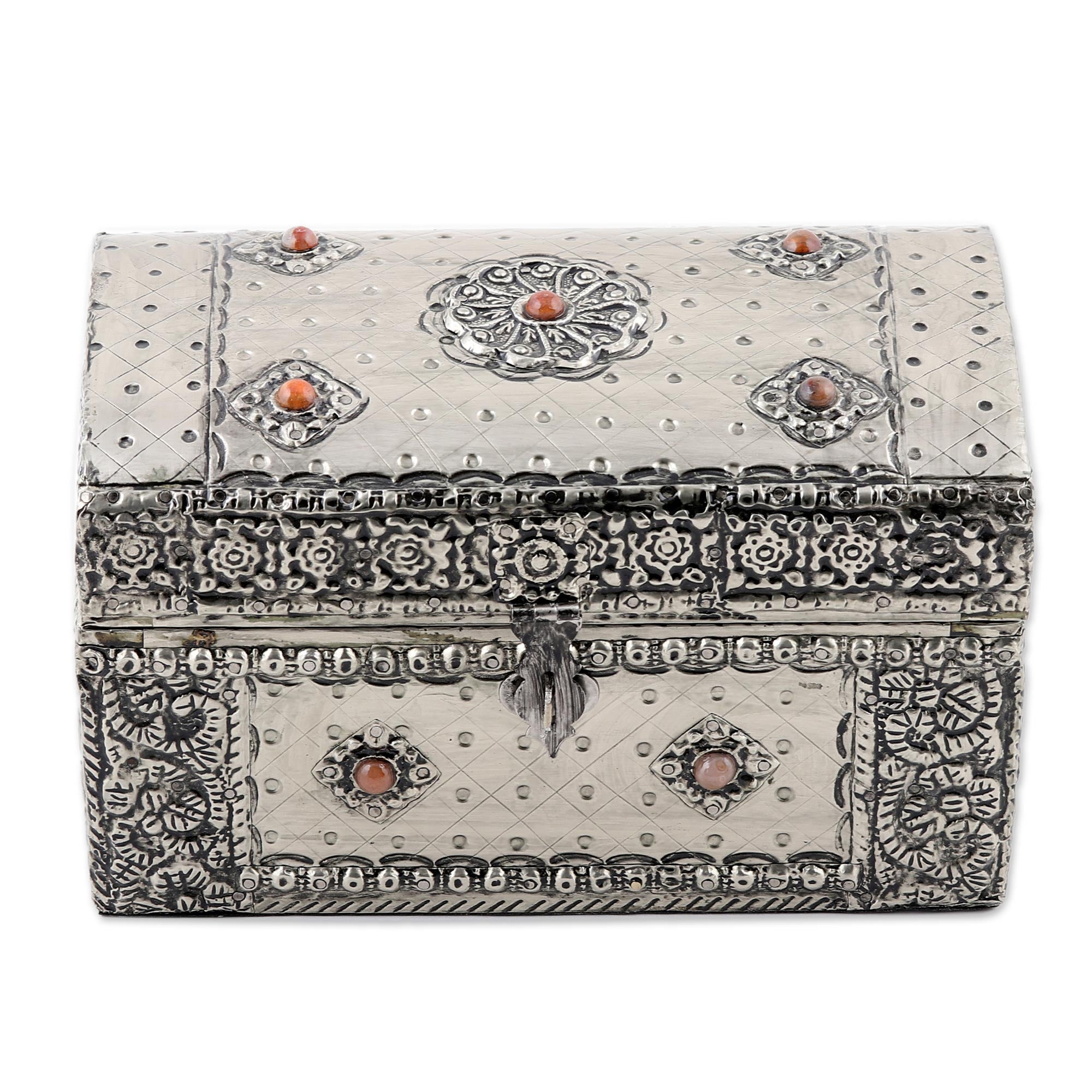 Premium Handcrafted Brass Jewelry Box with Mirror - Royal Collection from India