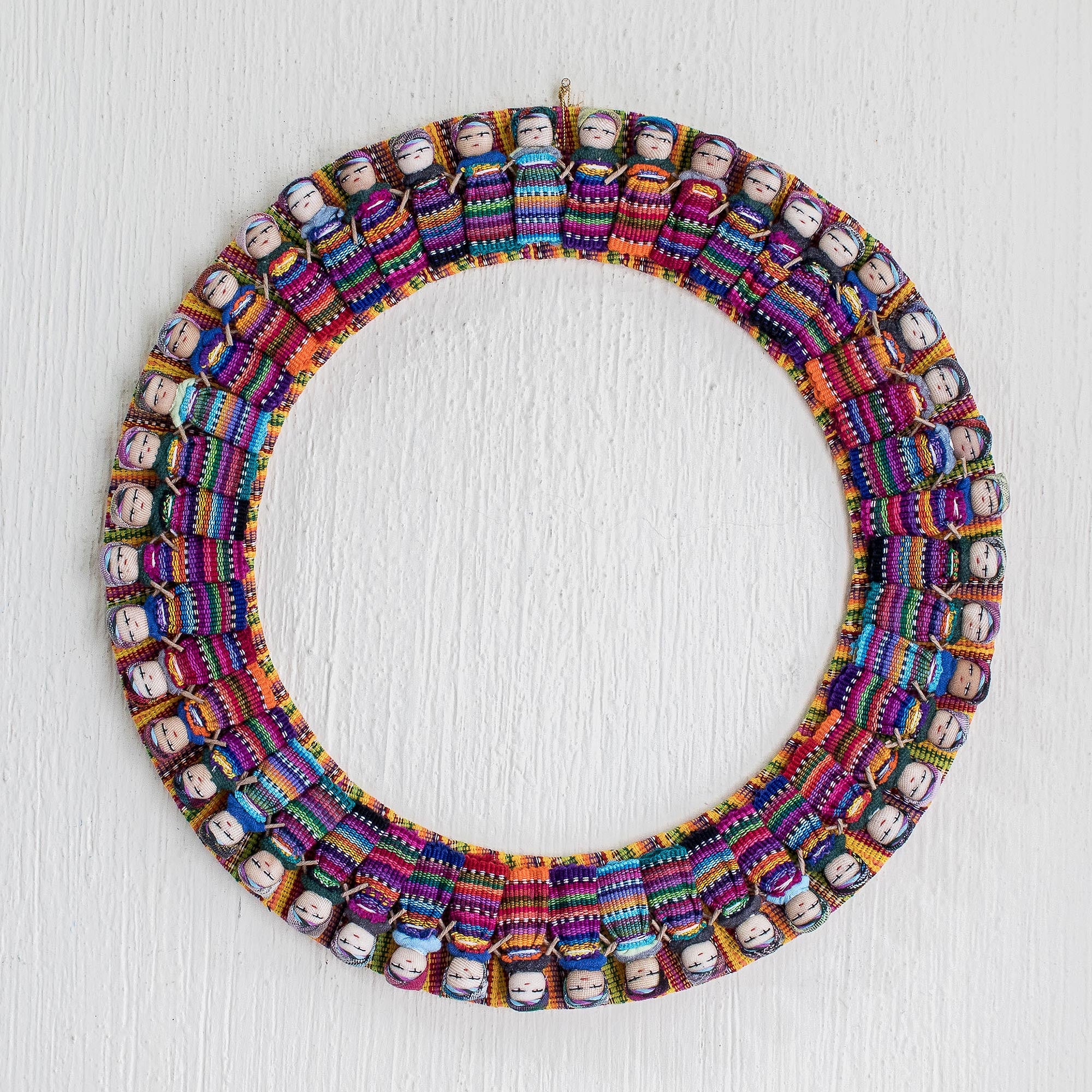 Premium Handcrafted Worry Doll Wreath - Colorful Heritage Design