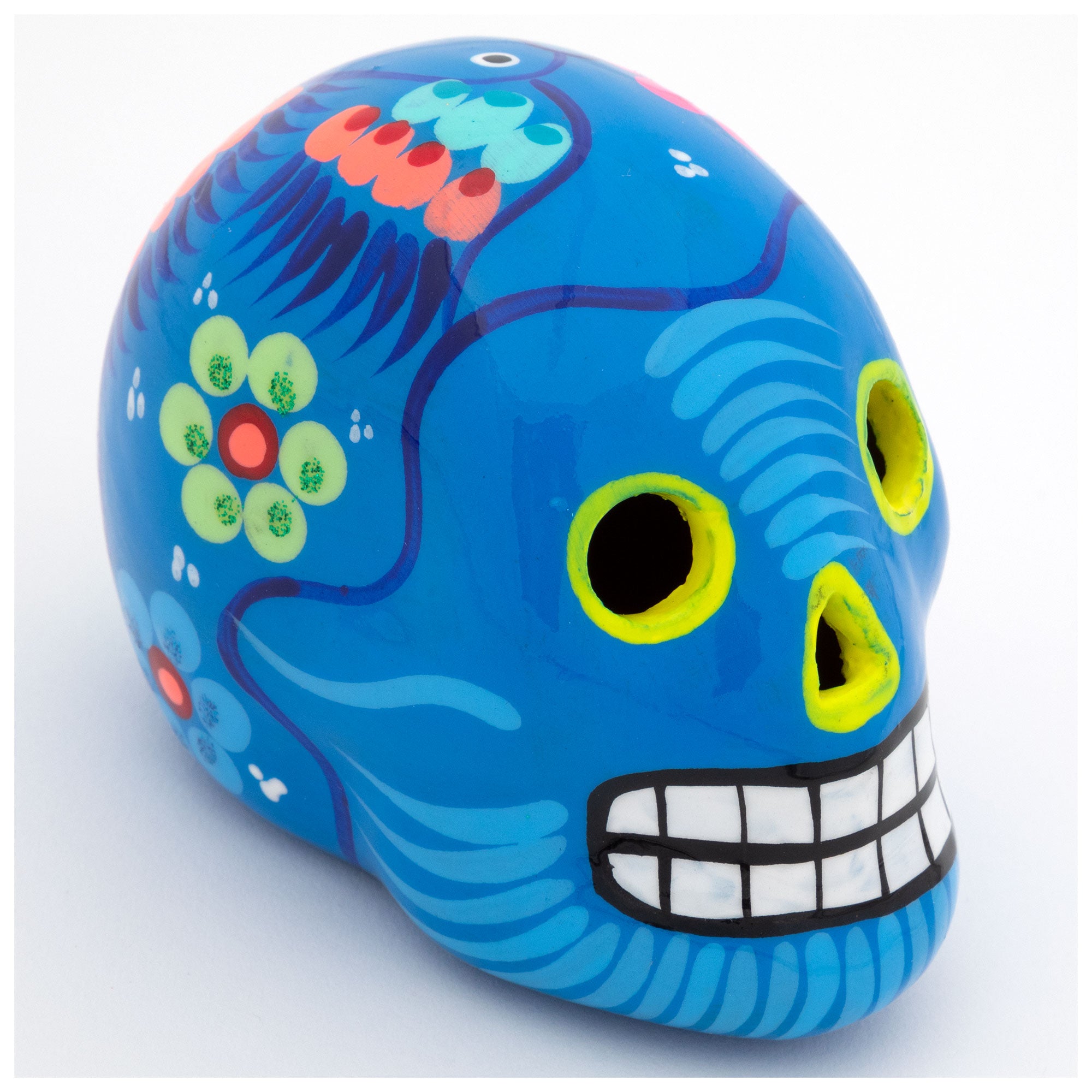 Premium Hand-Painted Ceramic Skull Art Piece