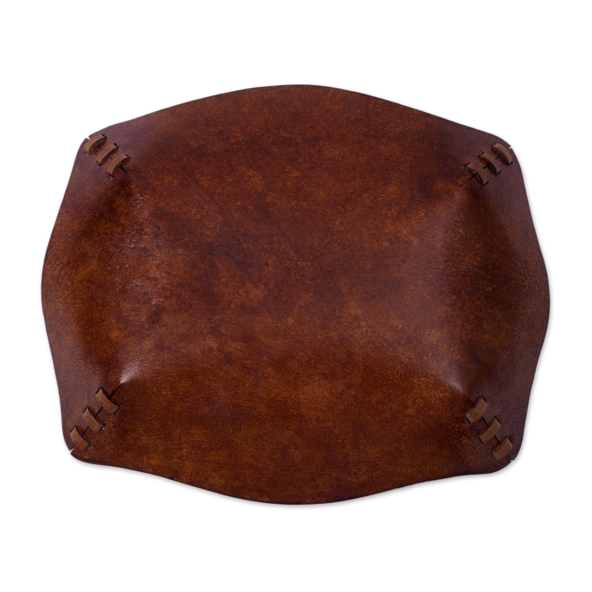 Premium Peruvian Handcrafted Leather Catchall Tray with Andean Motifs