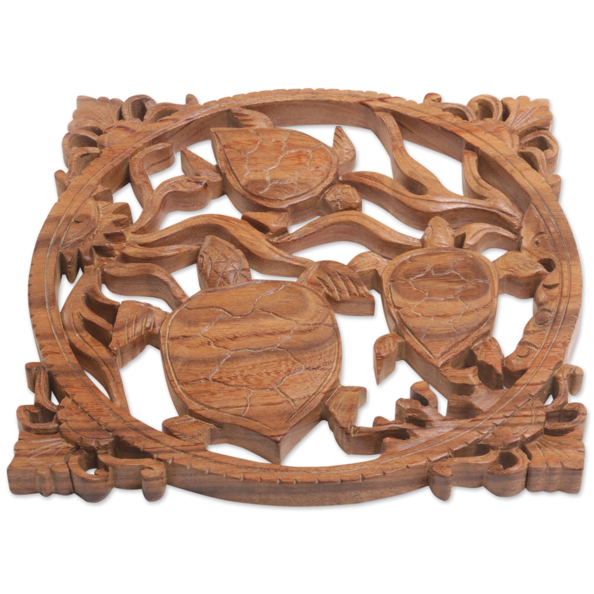 Premium Hand-Carved Sea Turtle Suar Wood Wall Art – Bali Craftsmanship