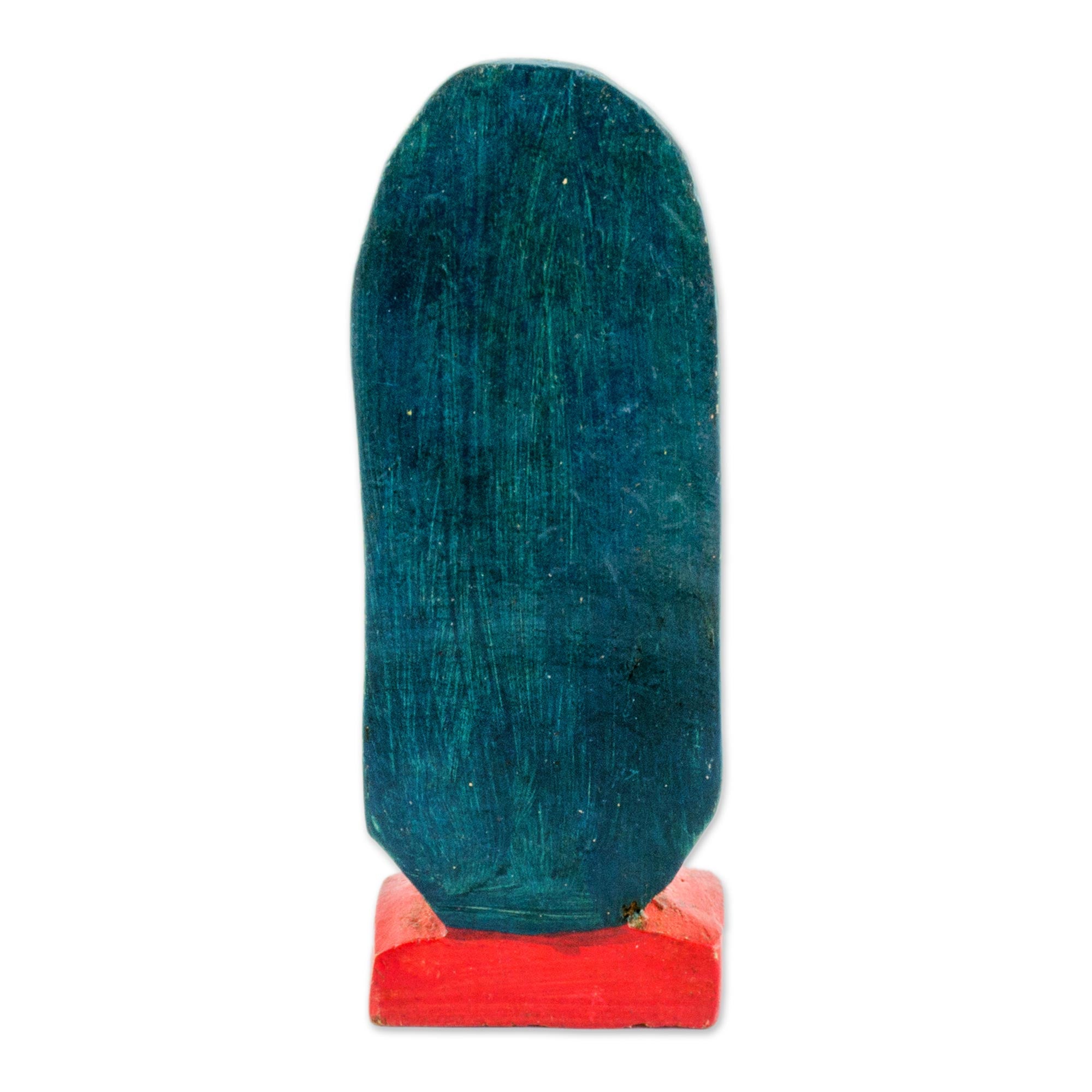Premium Hand-Painted Virgin of Guadalupe Pinewood Figurine - Authentic Guatemalan Artisan Craft