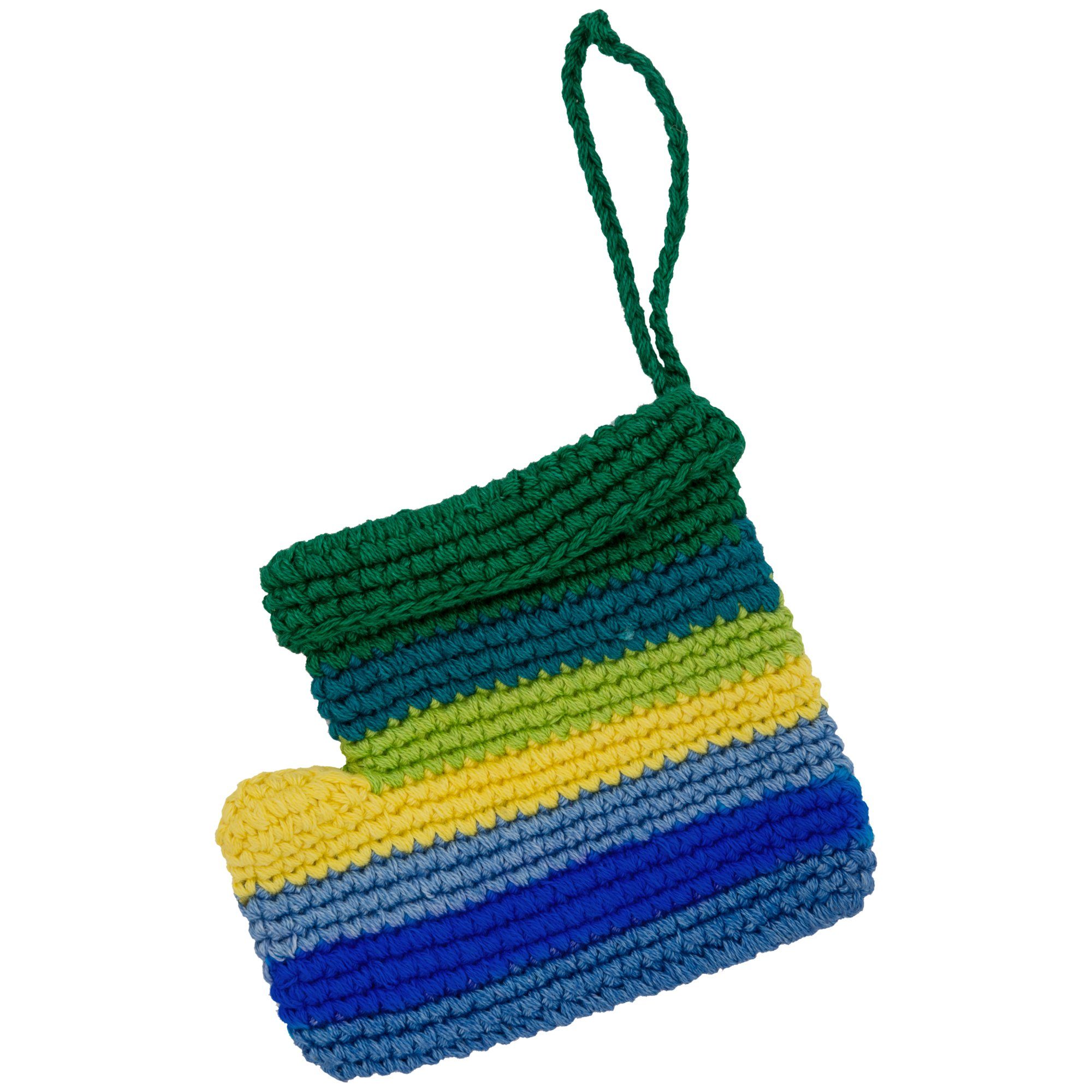 Premium Hand-Crocheted Stocking Ornament - Holiday Magic