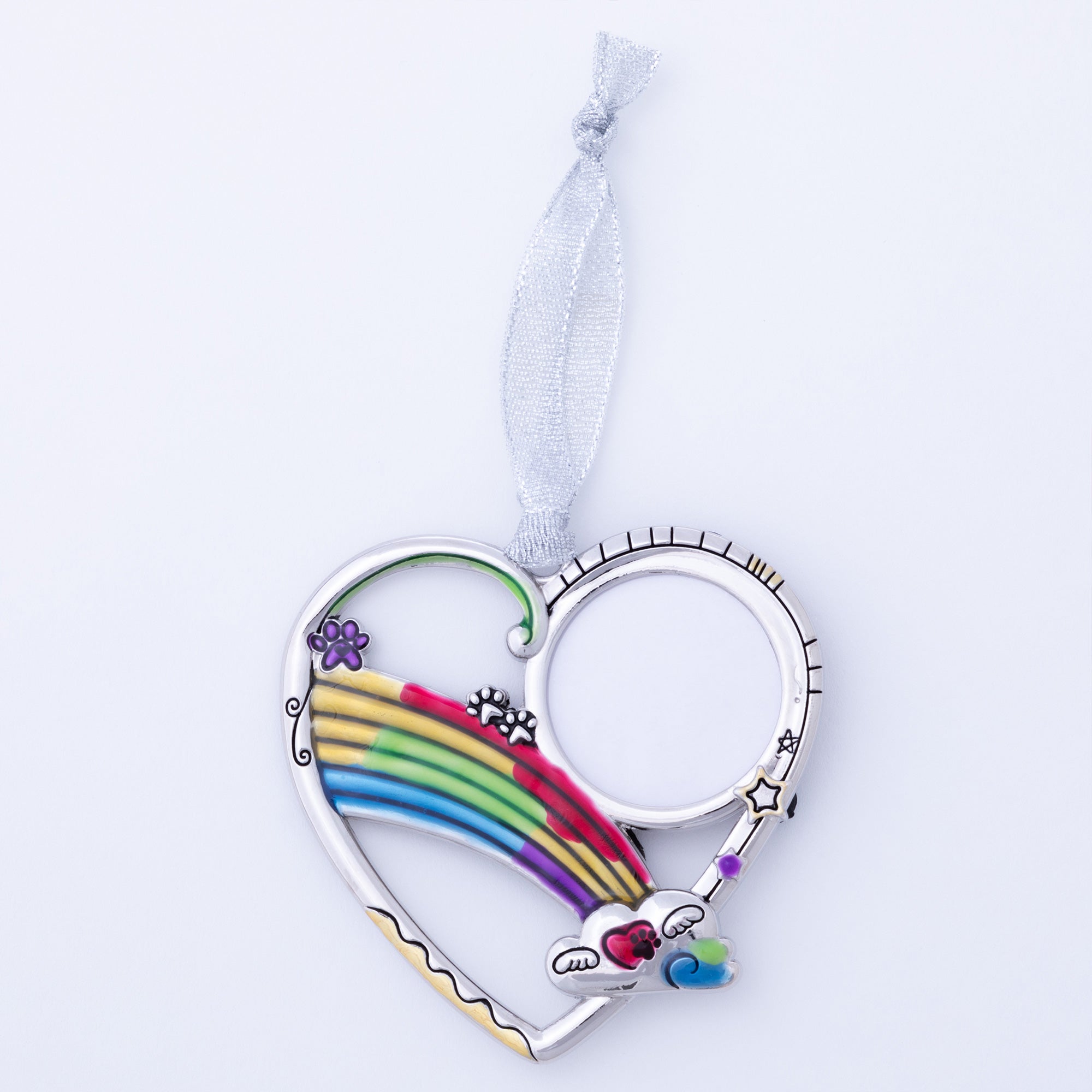 Premium Rainbow Bridge Memorial Paw Print Ornament