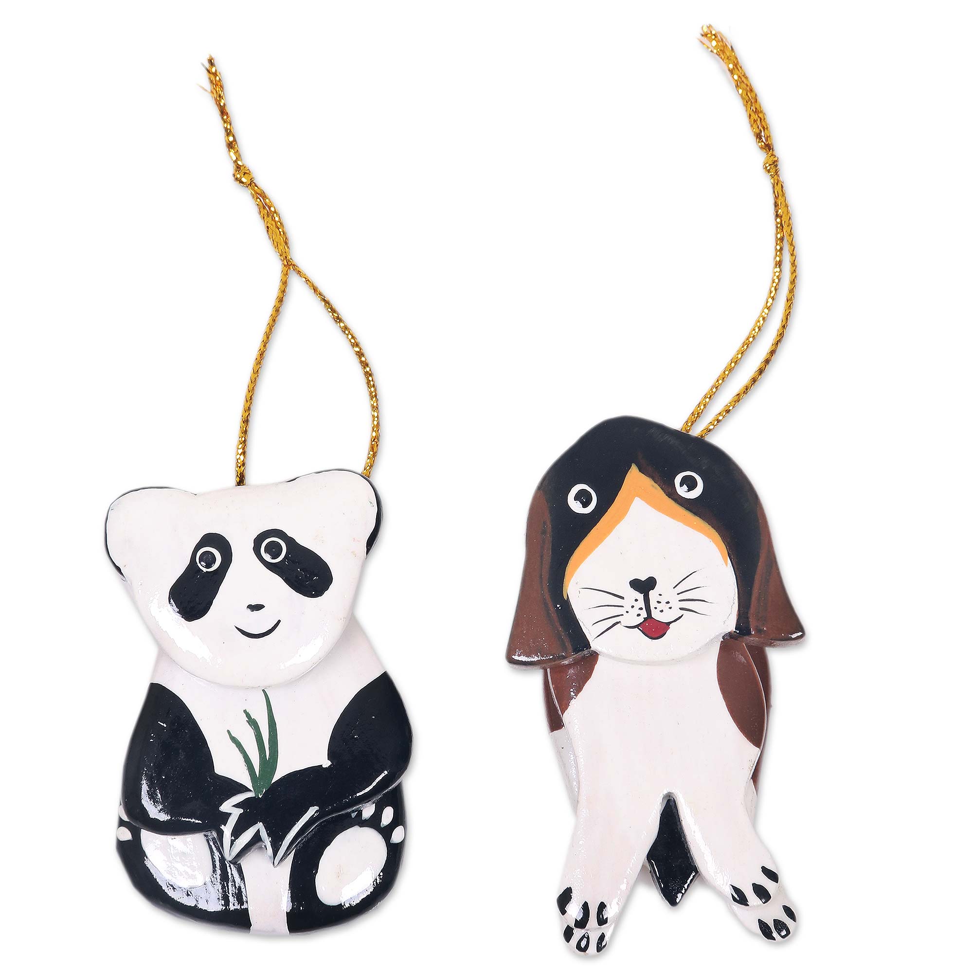 Premium Handcrafted Dog and Panda Hanging Ornaments – Festive Holiday Art