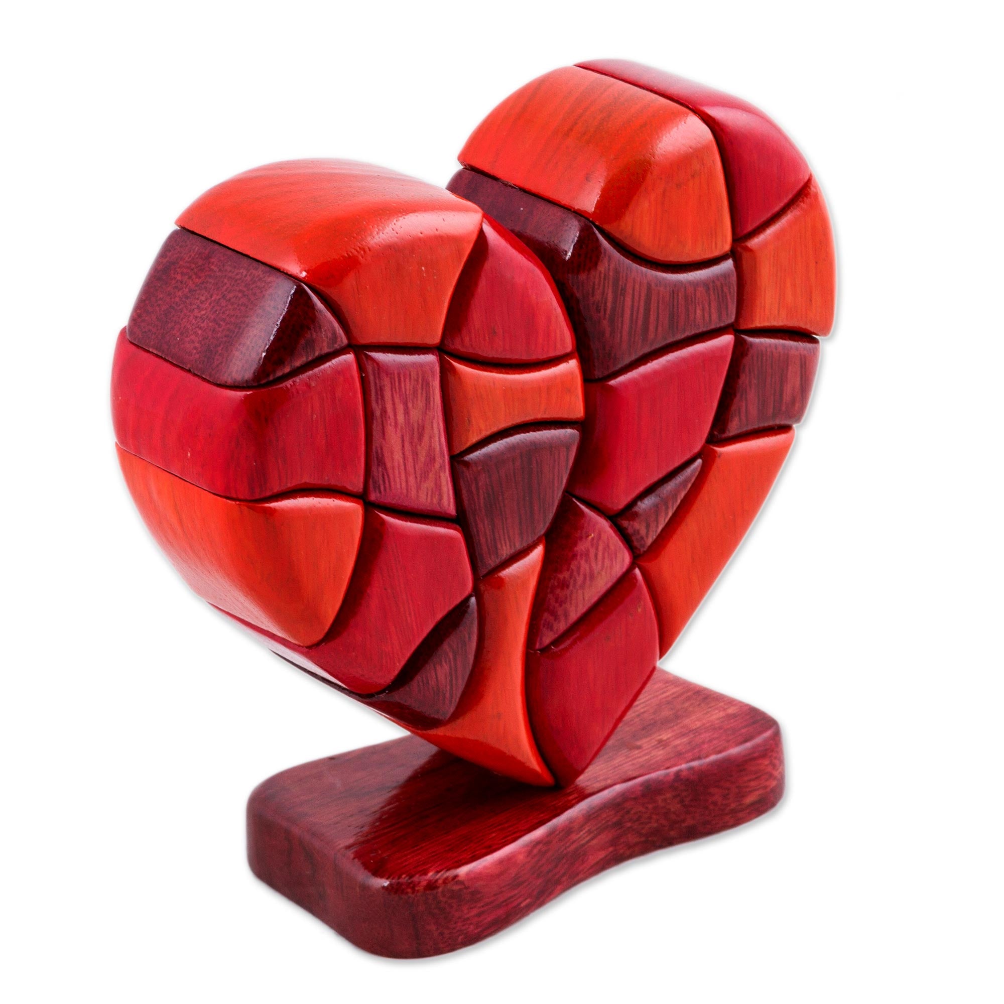 Premium Hand-Carved Love Heart Sculpture - Artisan Crafted in Peru
