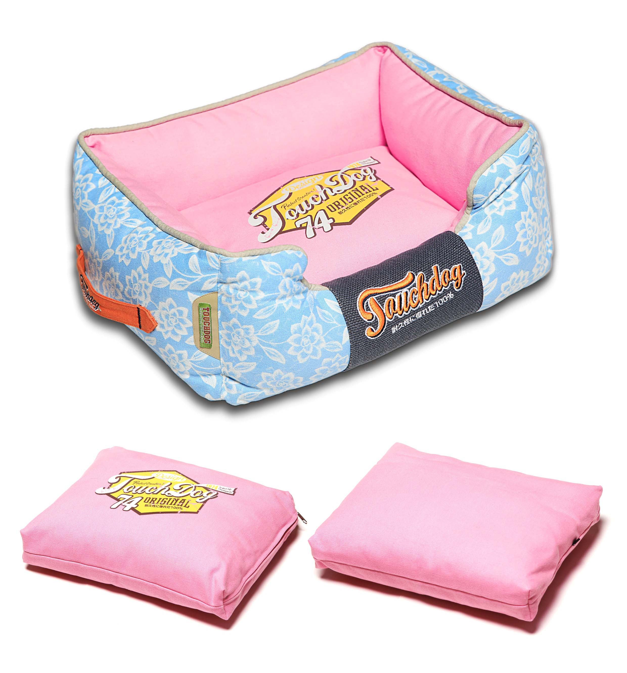 Touchdog® Premium Rose-Petal Design Dog Bed – Reversible & Machine Washable
