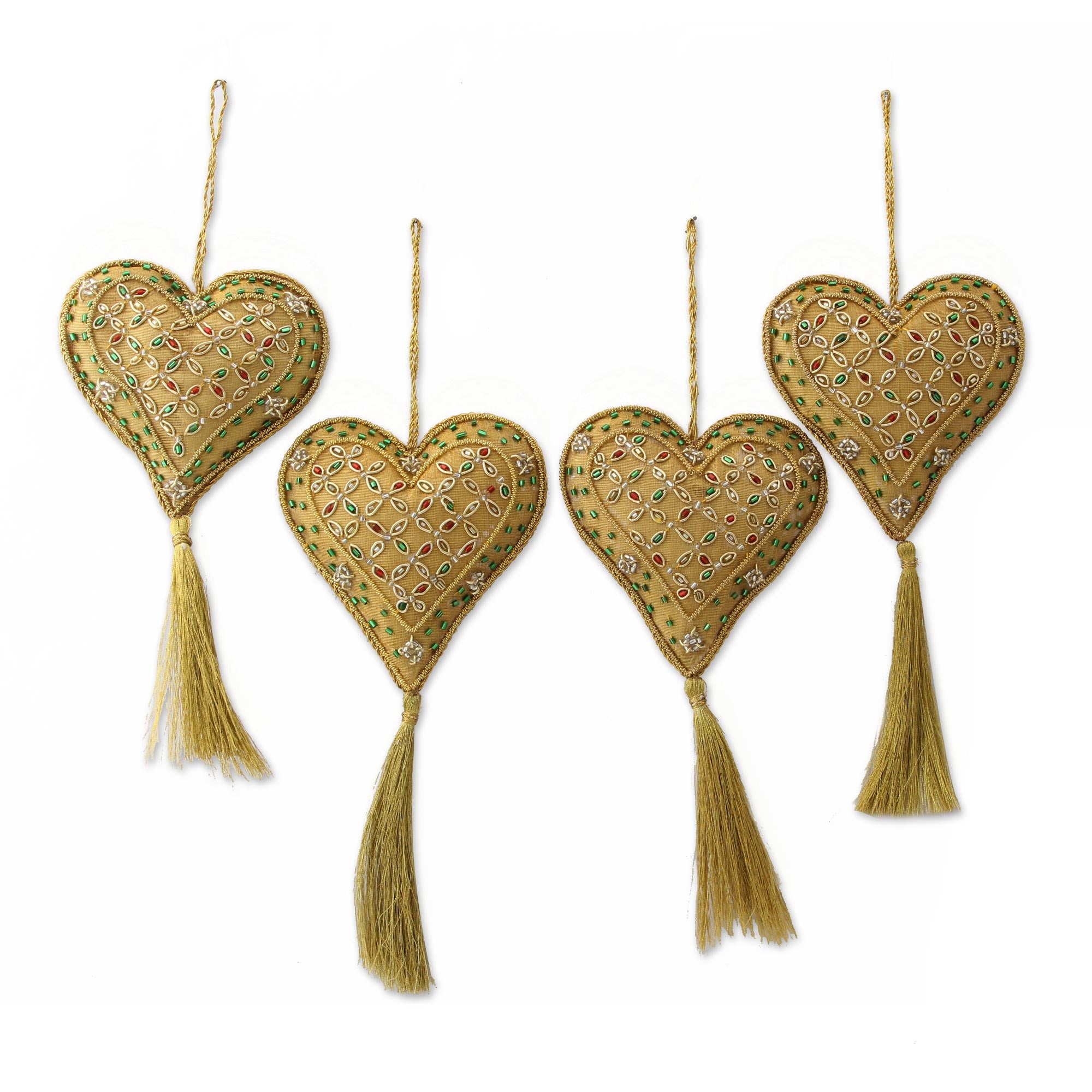 Premium Heart of the Holiday Beaded Ornament Set