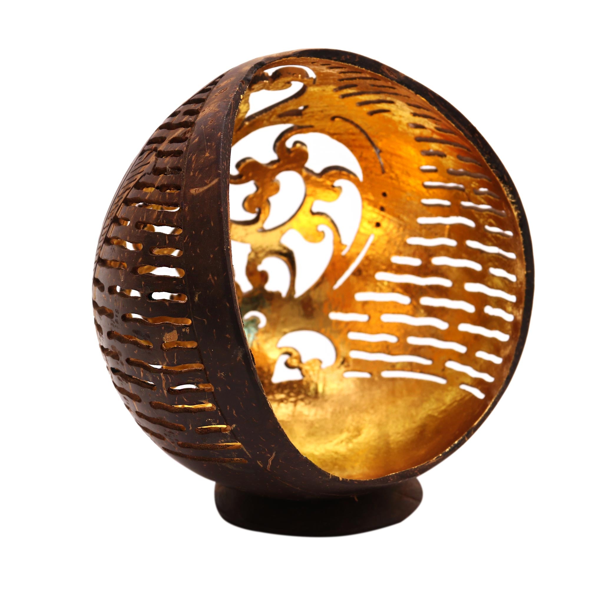 Premium Golden Palace Coconut Shell Catchall - Handcrafted in Bali