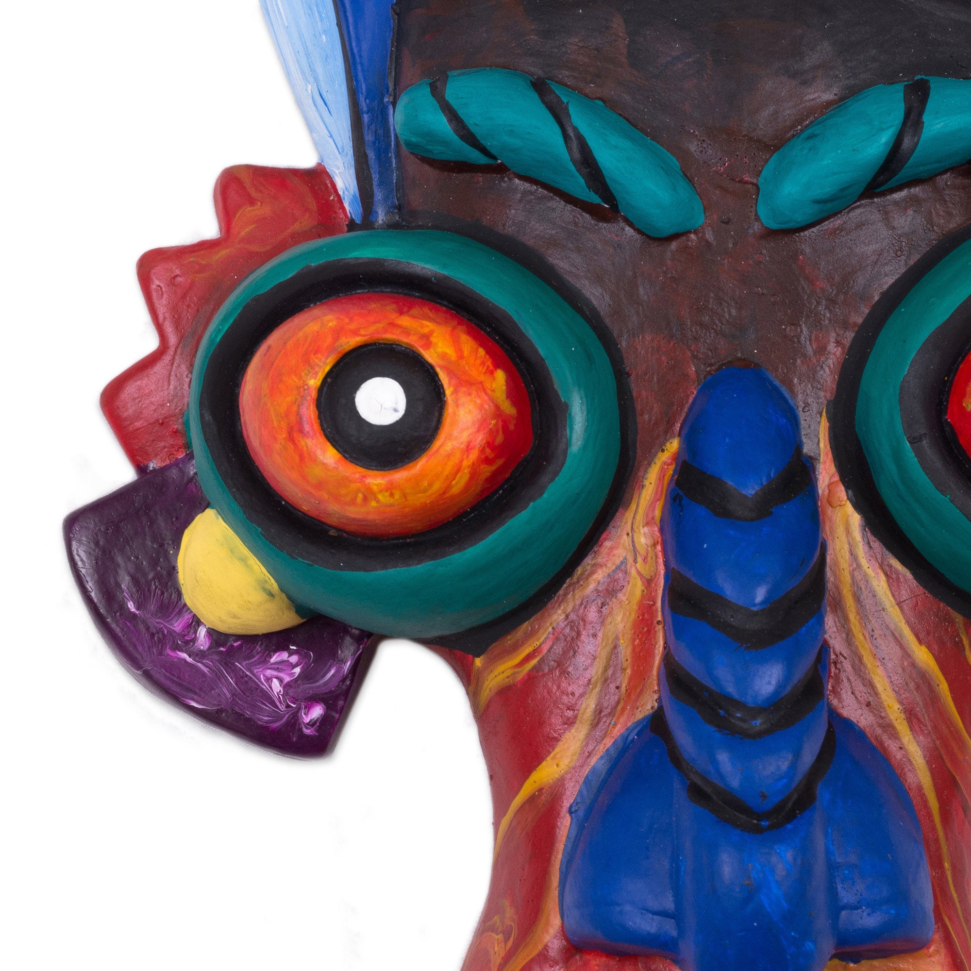 Premium Handcrafted Devil Mask Wall Art - Vibrant Peruvian Ceramic Decor