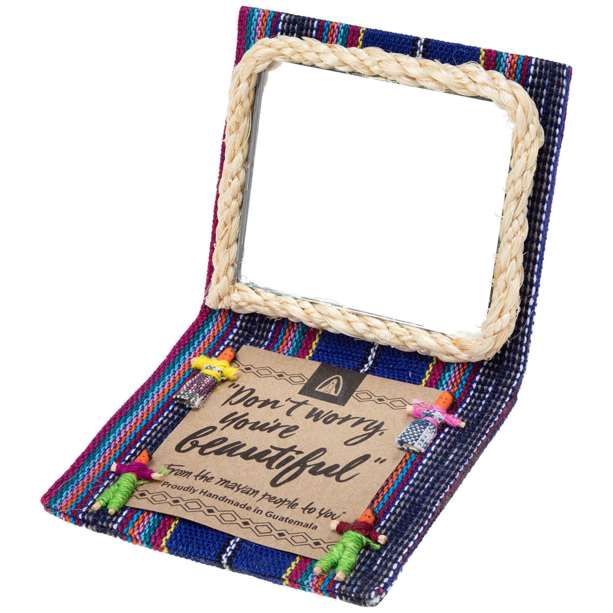 Premium Self-Love Mirror with Worry Dolls - Handmade in Guatemala