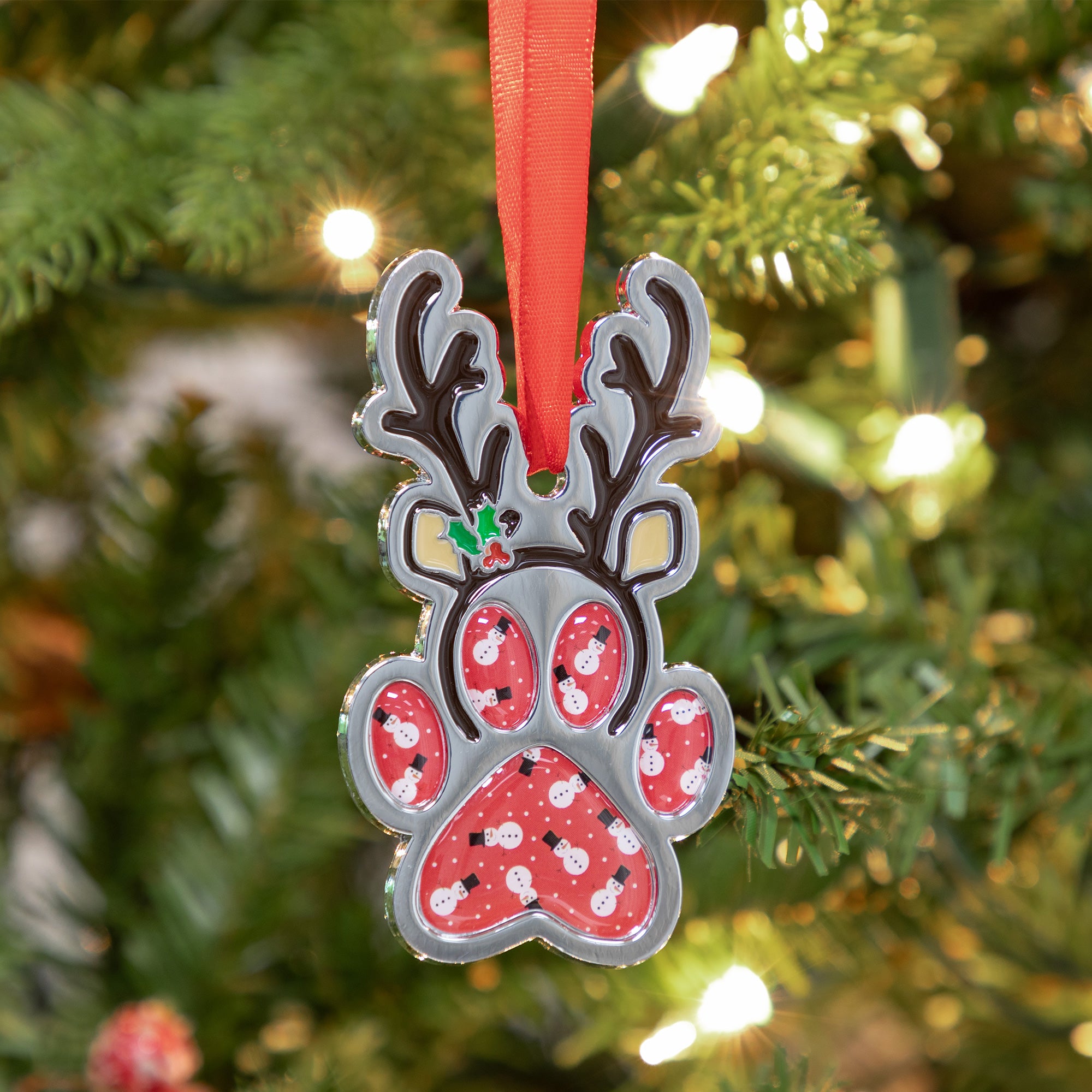 Premium Christmas Paw Print Ornament - Festive Pet Lover's Delight