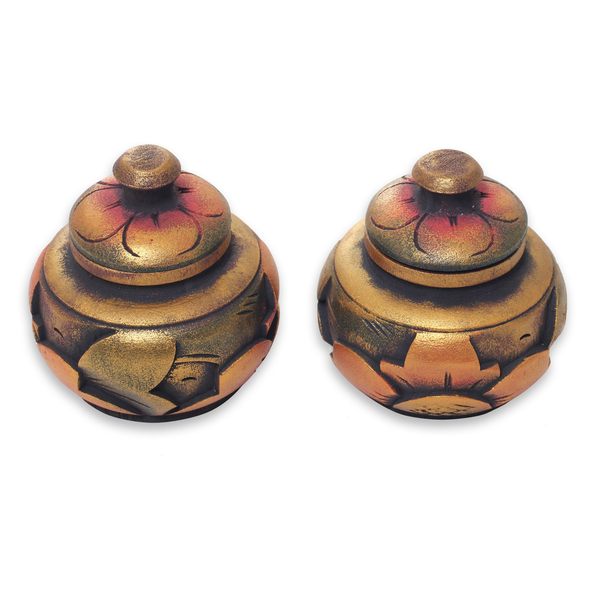 Premium Guwang Treasure Handcrafted Round Wooden Boxes (Set of 2)