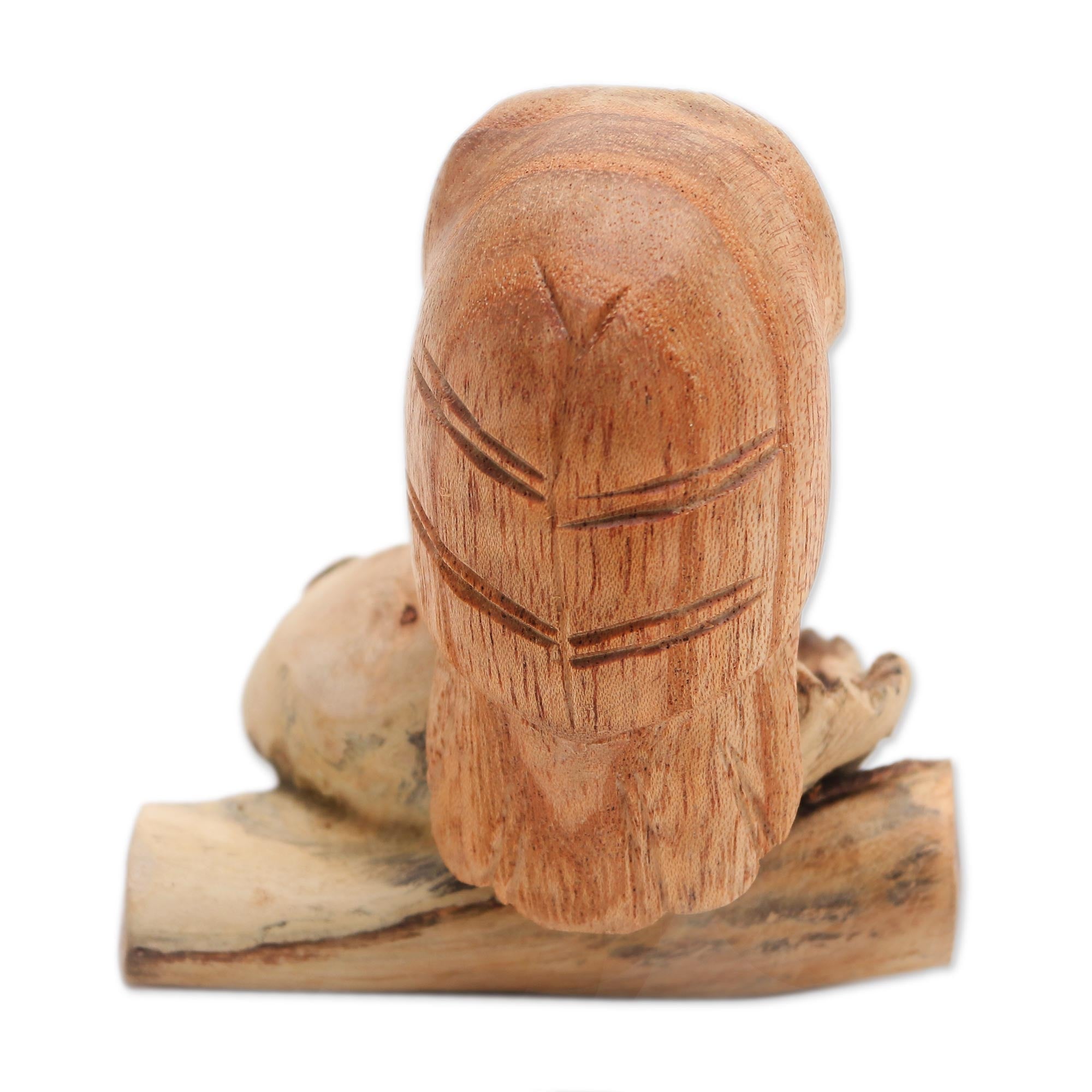 Premium Hand-Carved Lone Owl Figurine - Eco-Friendly Bali Decor