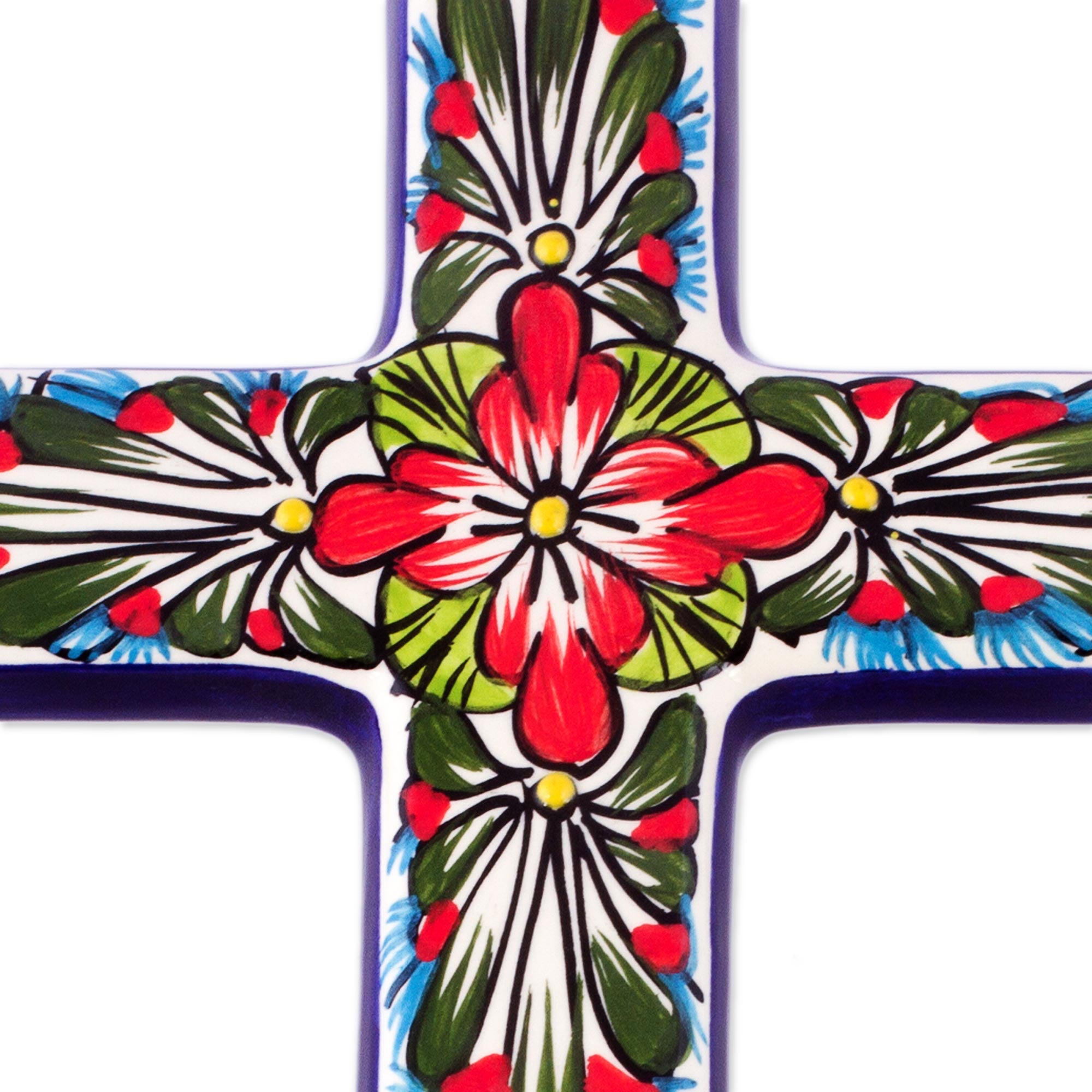 Premium Handcrafted Jerusalem Rose Ceramic Cross