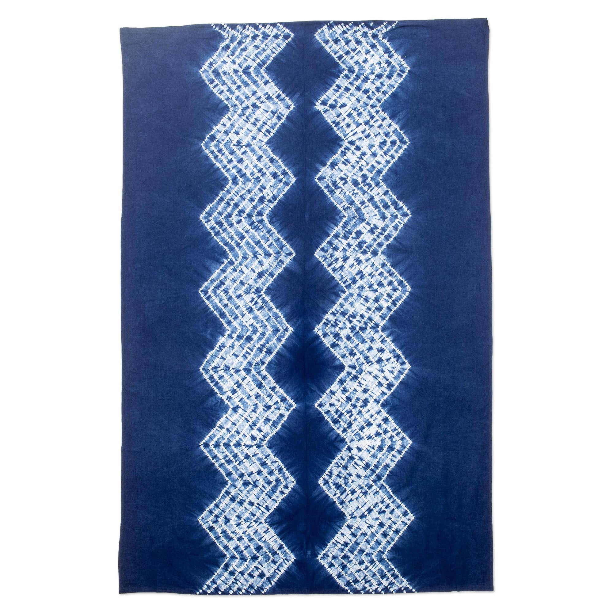 Premium Handcrafted Indigo Shibori Cotton Tablecloth - Artisan Designed