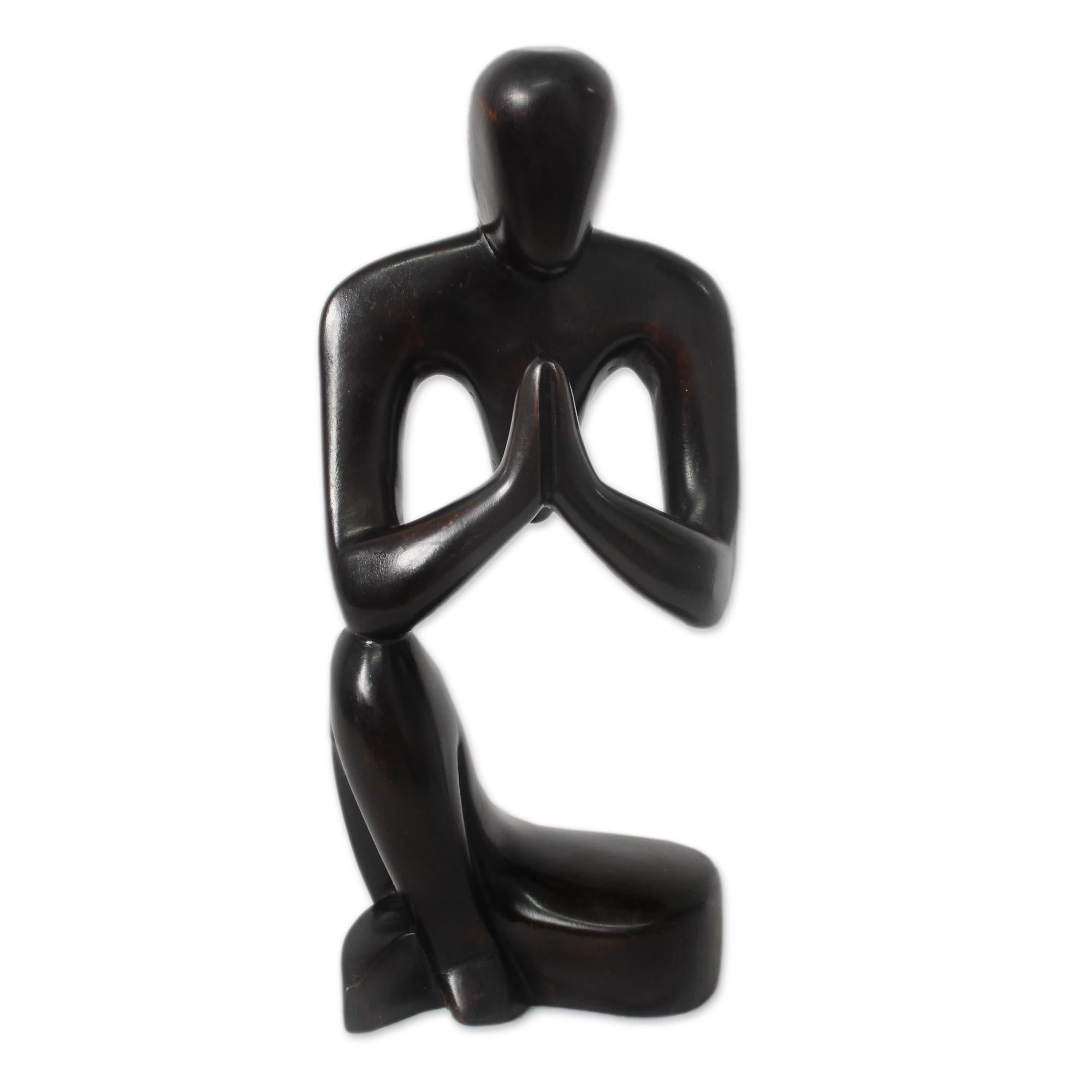 Premium Handcrafted Wooden Prayer Sculpture - Spiritual Elegance