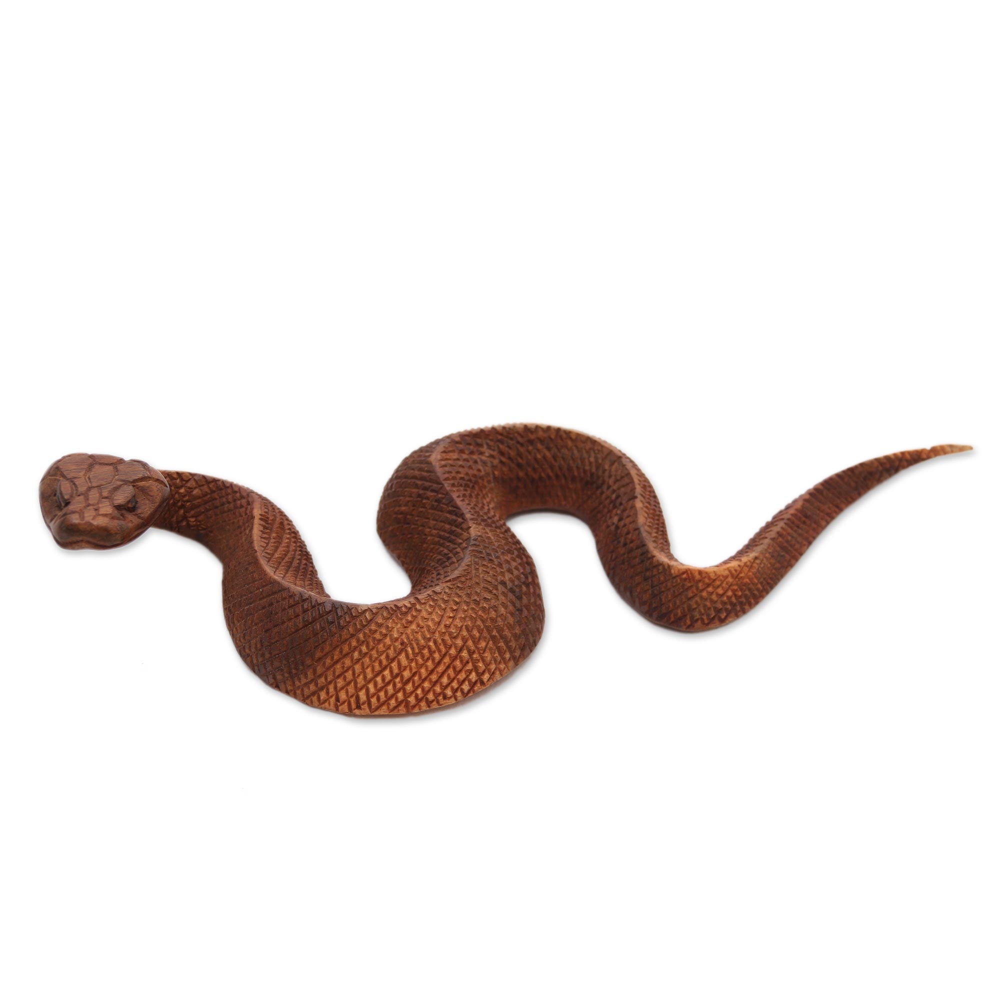 Premium Hand-Carved Suar Wood Snake Sculpture from Bali – Ultimate Artisan Decor