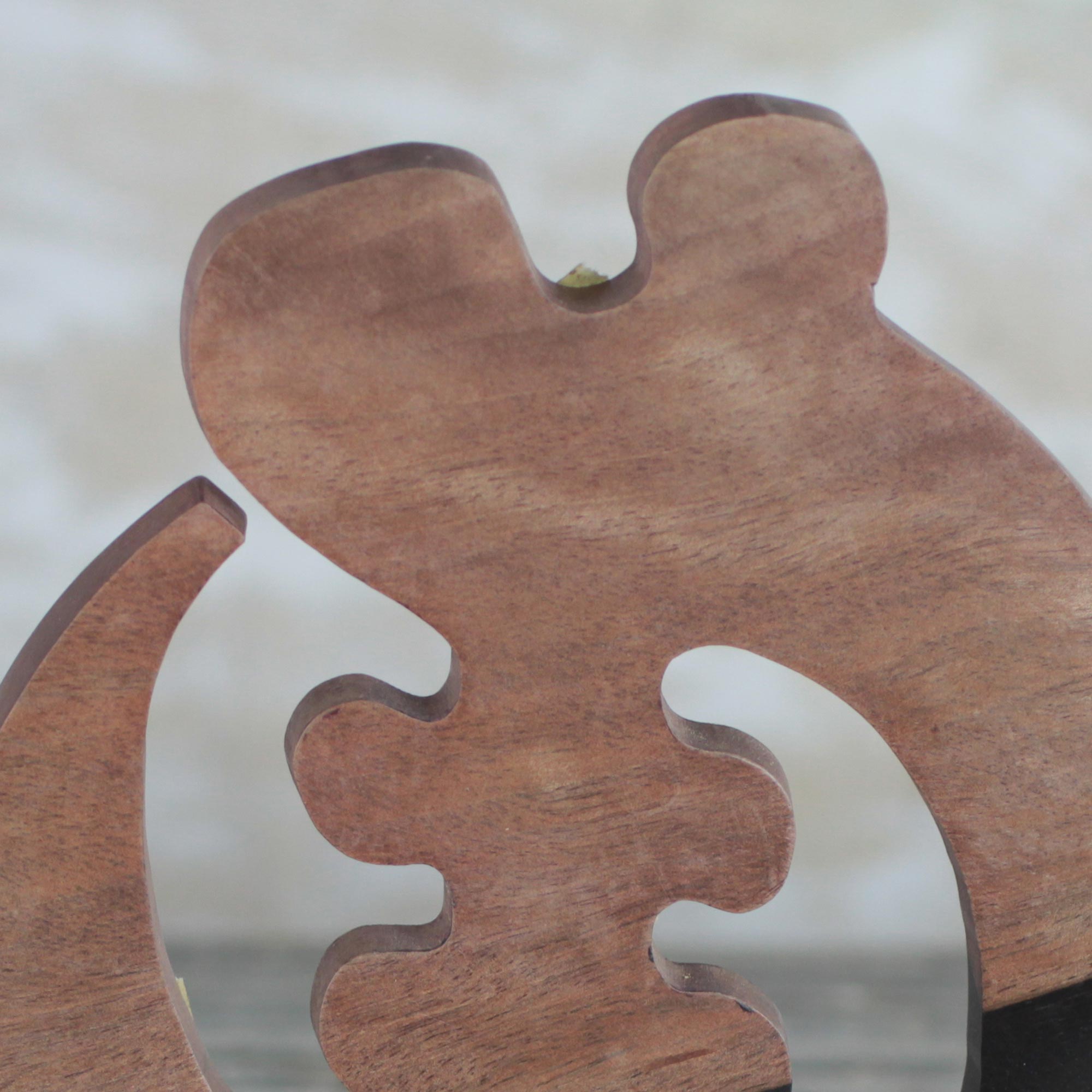 Premium Gye Nyame Ebony Wood Sculpture - Handcrafted Adinkra Statuette from Ghana