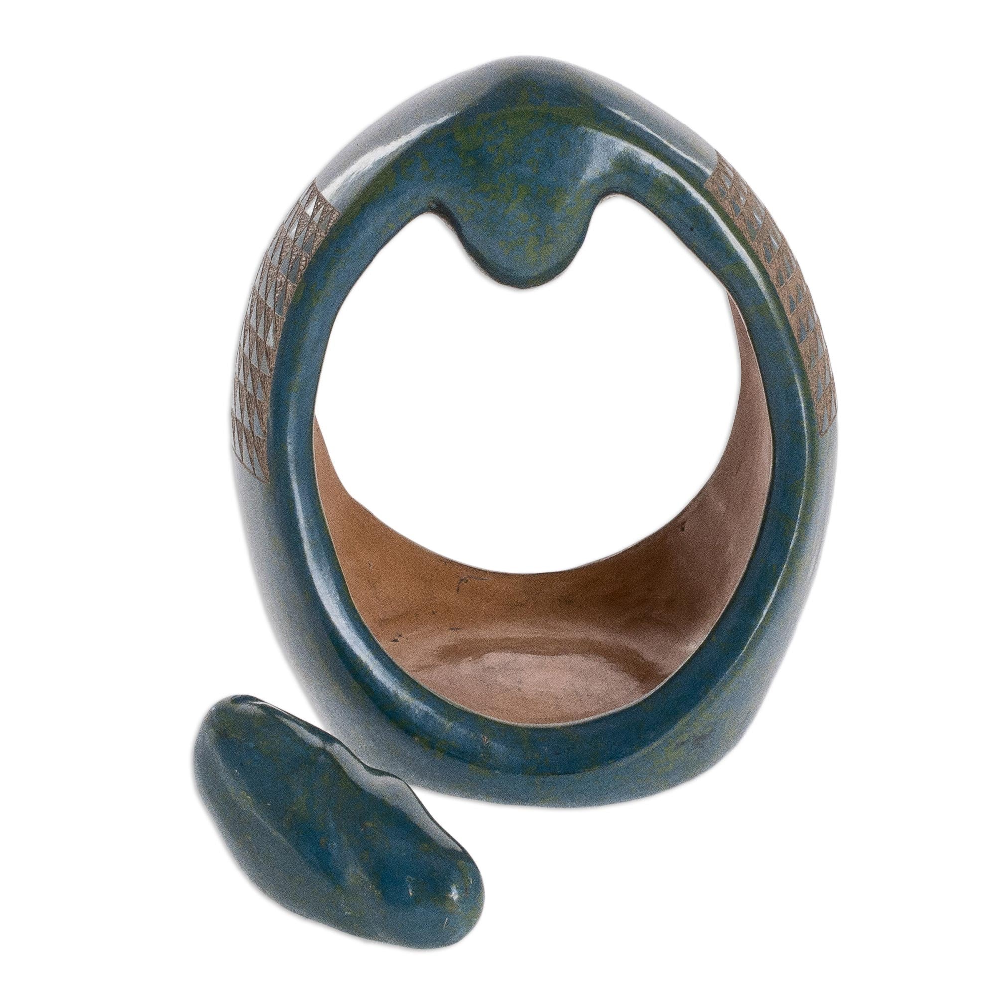 Premium Handcrafted Teal Ceramic Mother & Child Sculpture by Jacobo Potosme