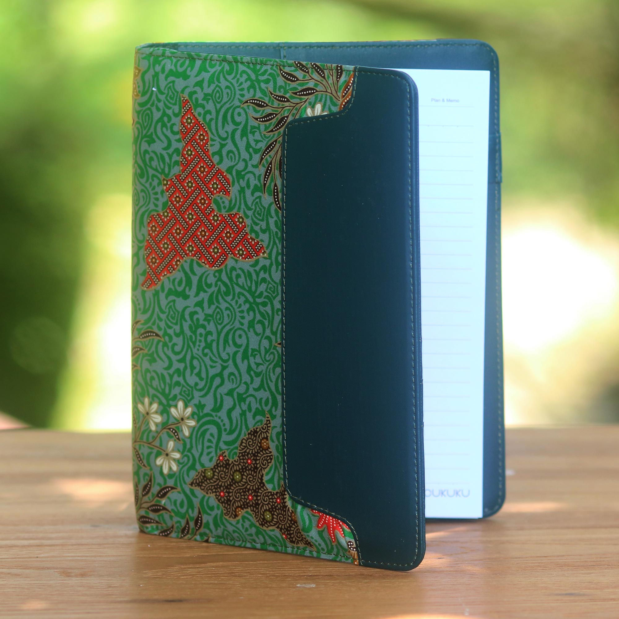 Premium Handmade Batik Cotton Planner - Writer's Eden Blue Edition