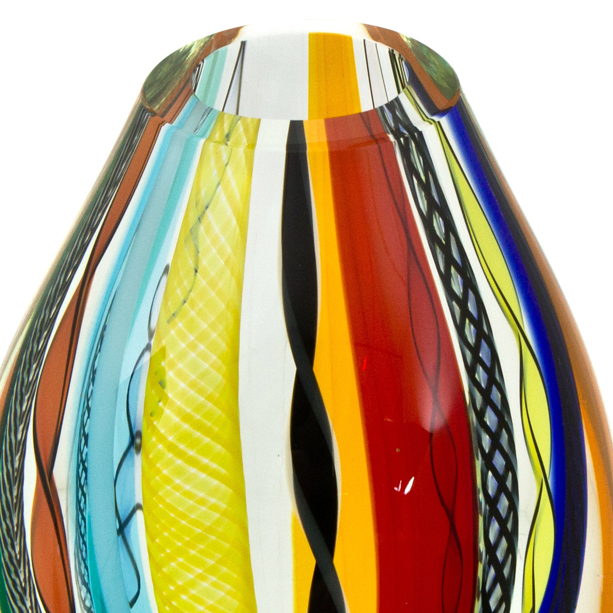 Premium Carnival Color Fantasy Hand Blown Glass Vase - Ultimate Handcrafted Decor